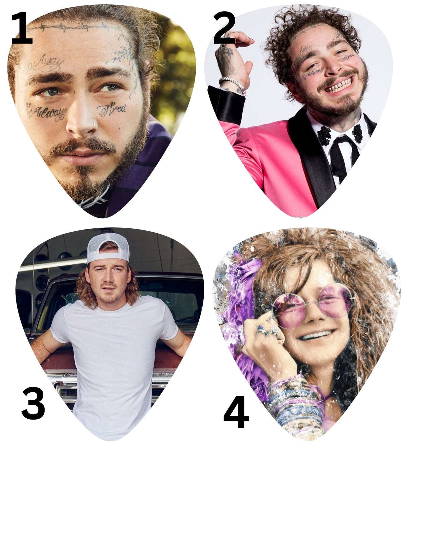 Guitar Pick (2) Cardstock Listing
