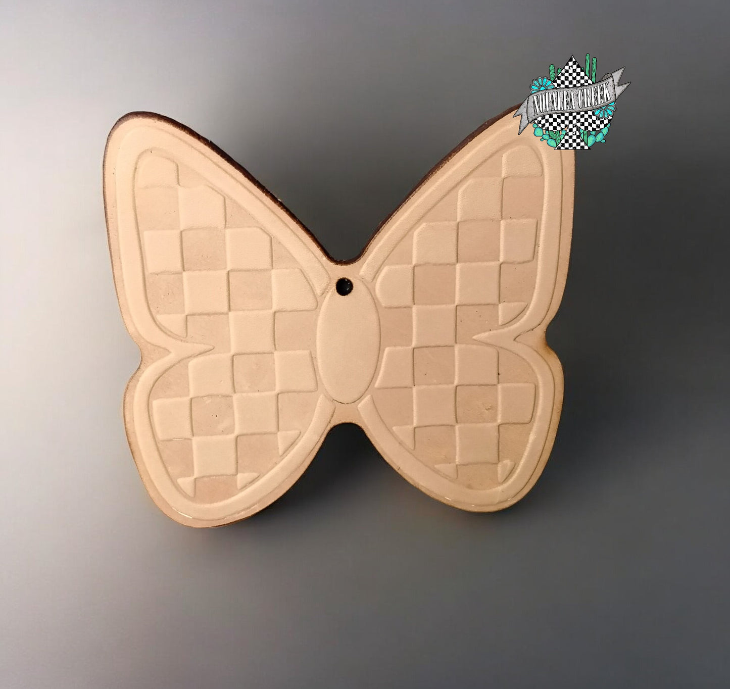 Checkered Butterfly Leather Charms (SET OF 4)