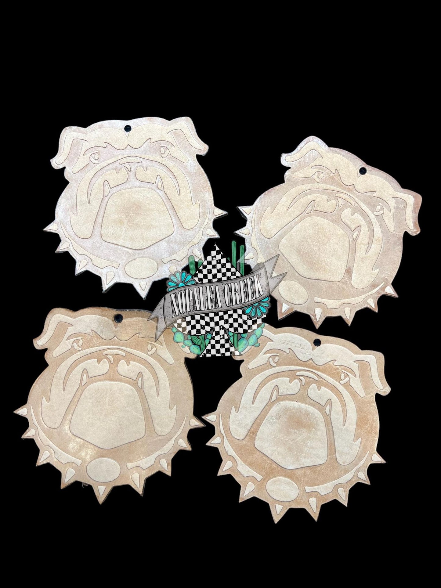 Fierce Bulldog Leather Charm (SET OF 4)