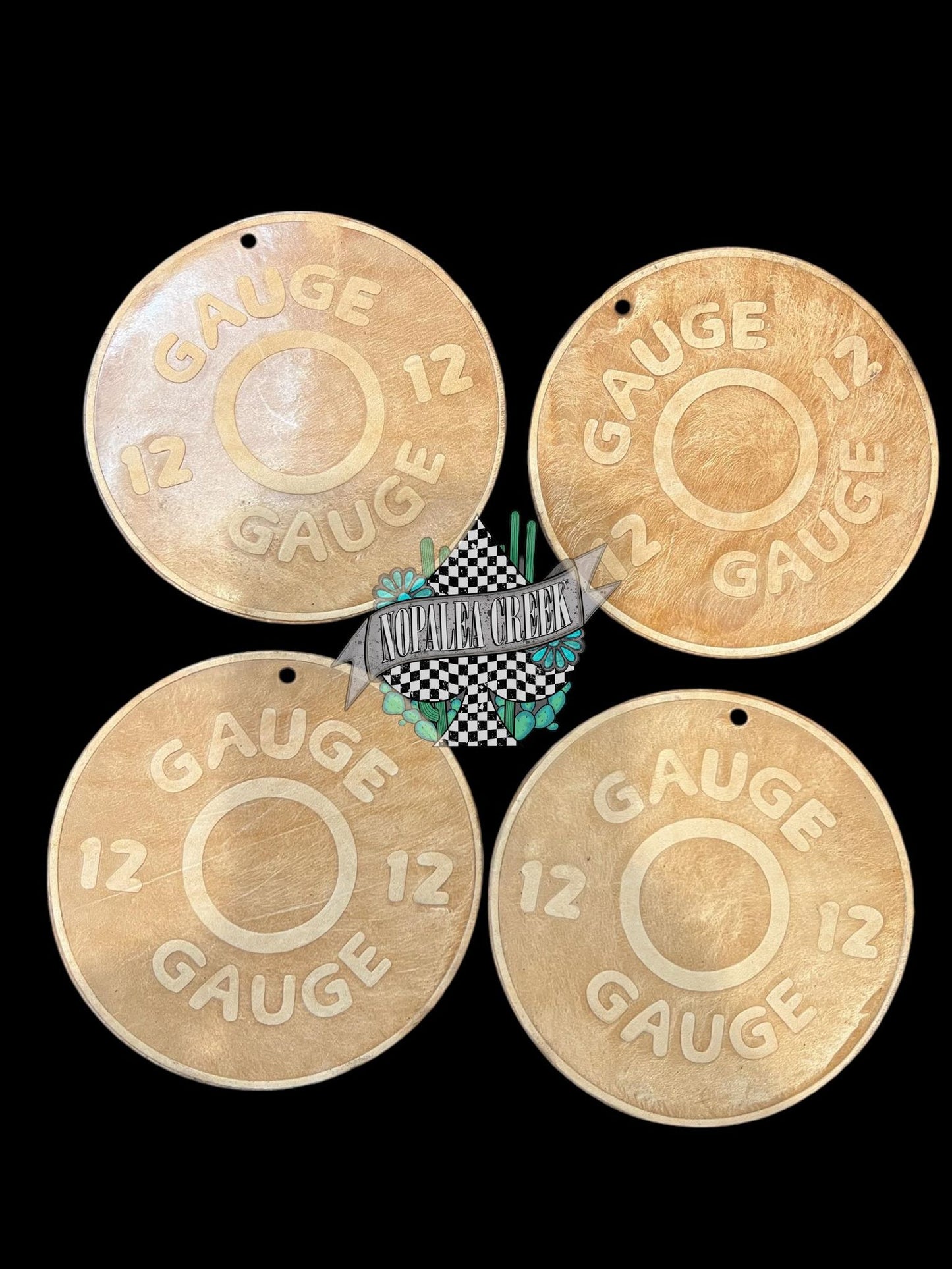 12 Gauge Leather Charm (SET OF 4)