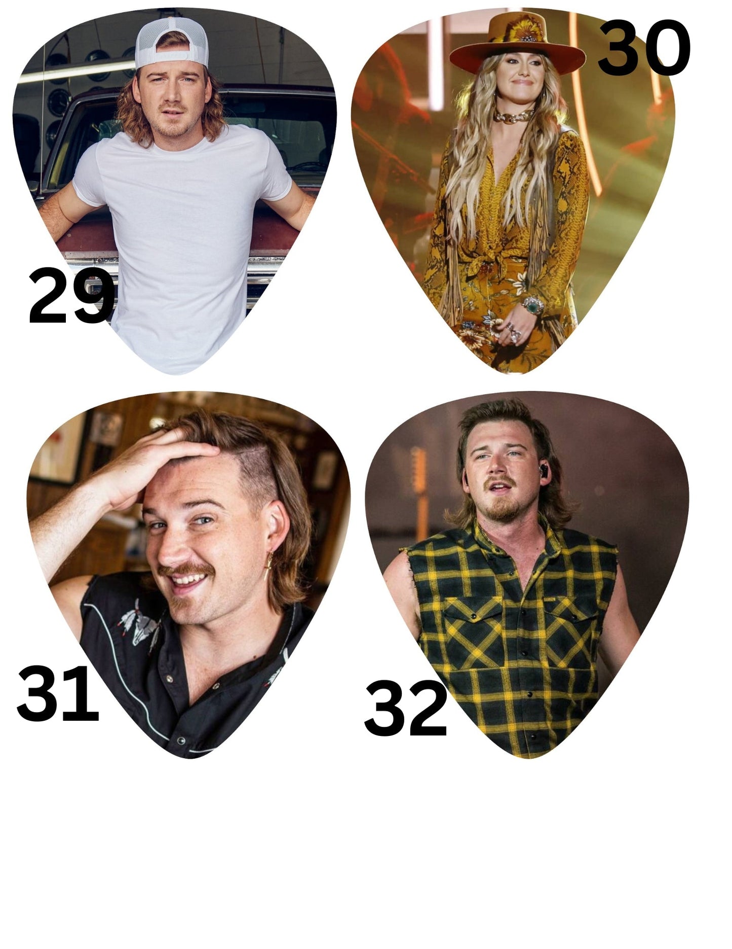 Guitar Pick (2) Cardstock Listing
