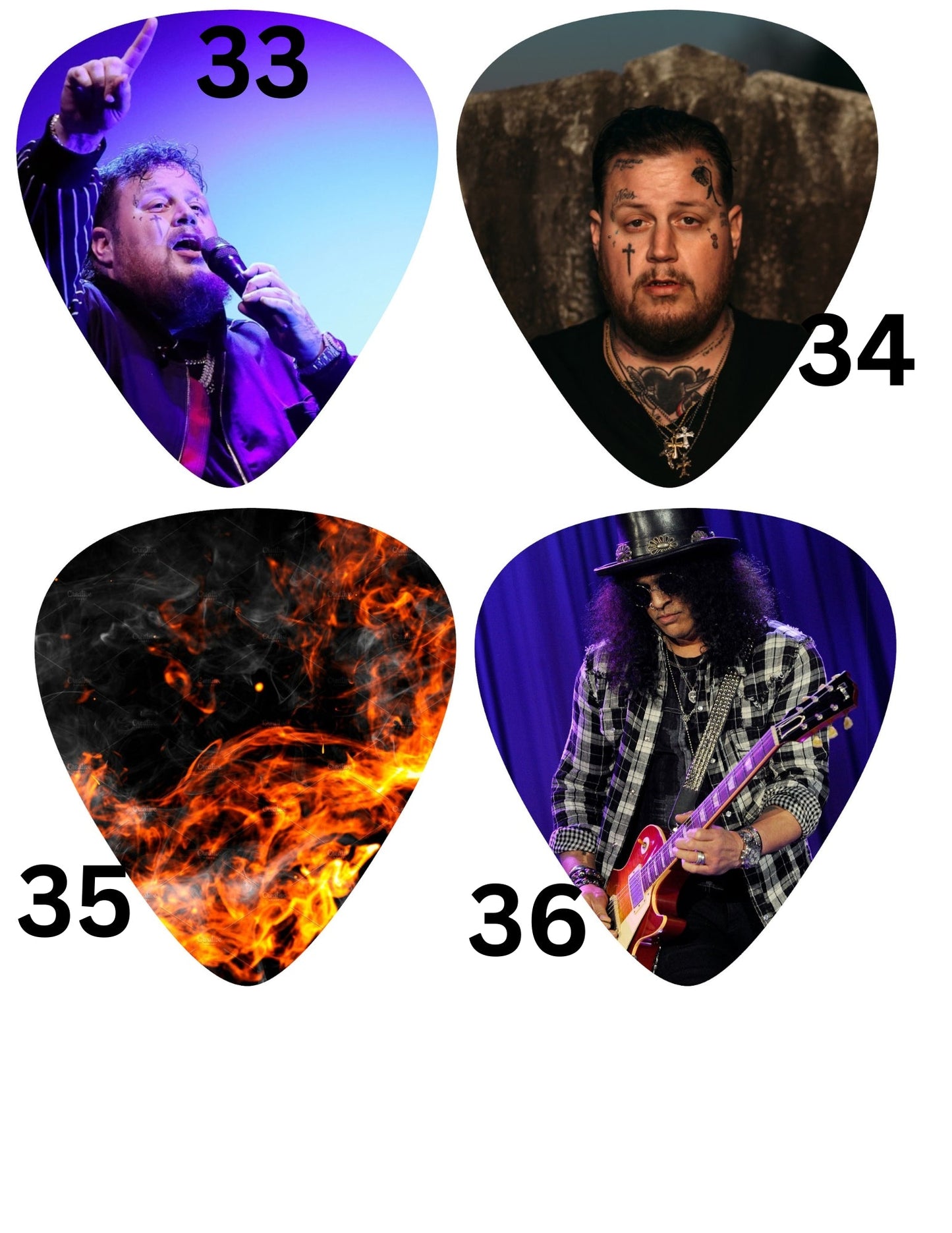 Guitar Pick (2) Cardstock Listing