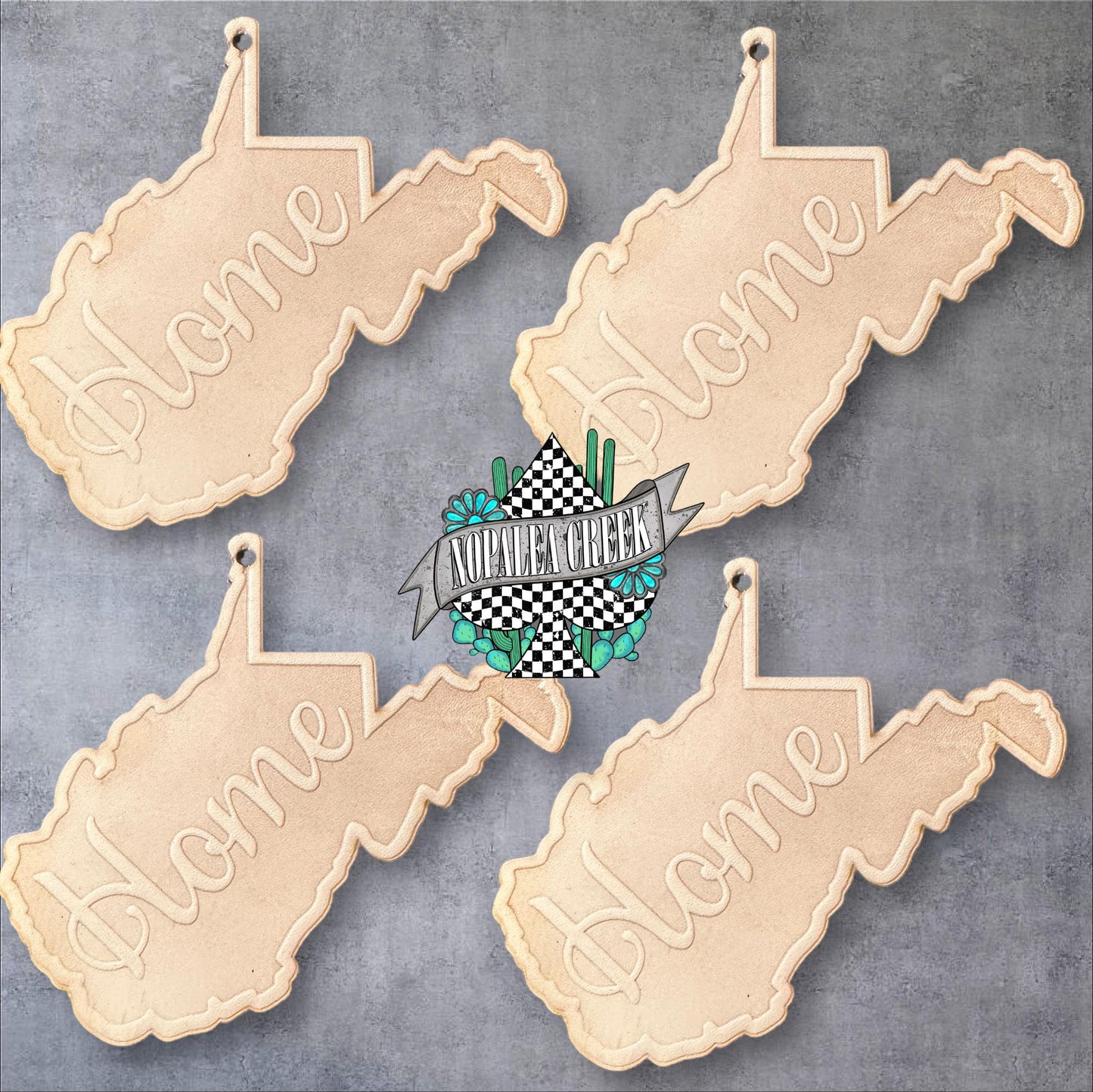 West Virginia Home Leather Charms (SET OF 4)