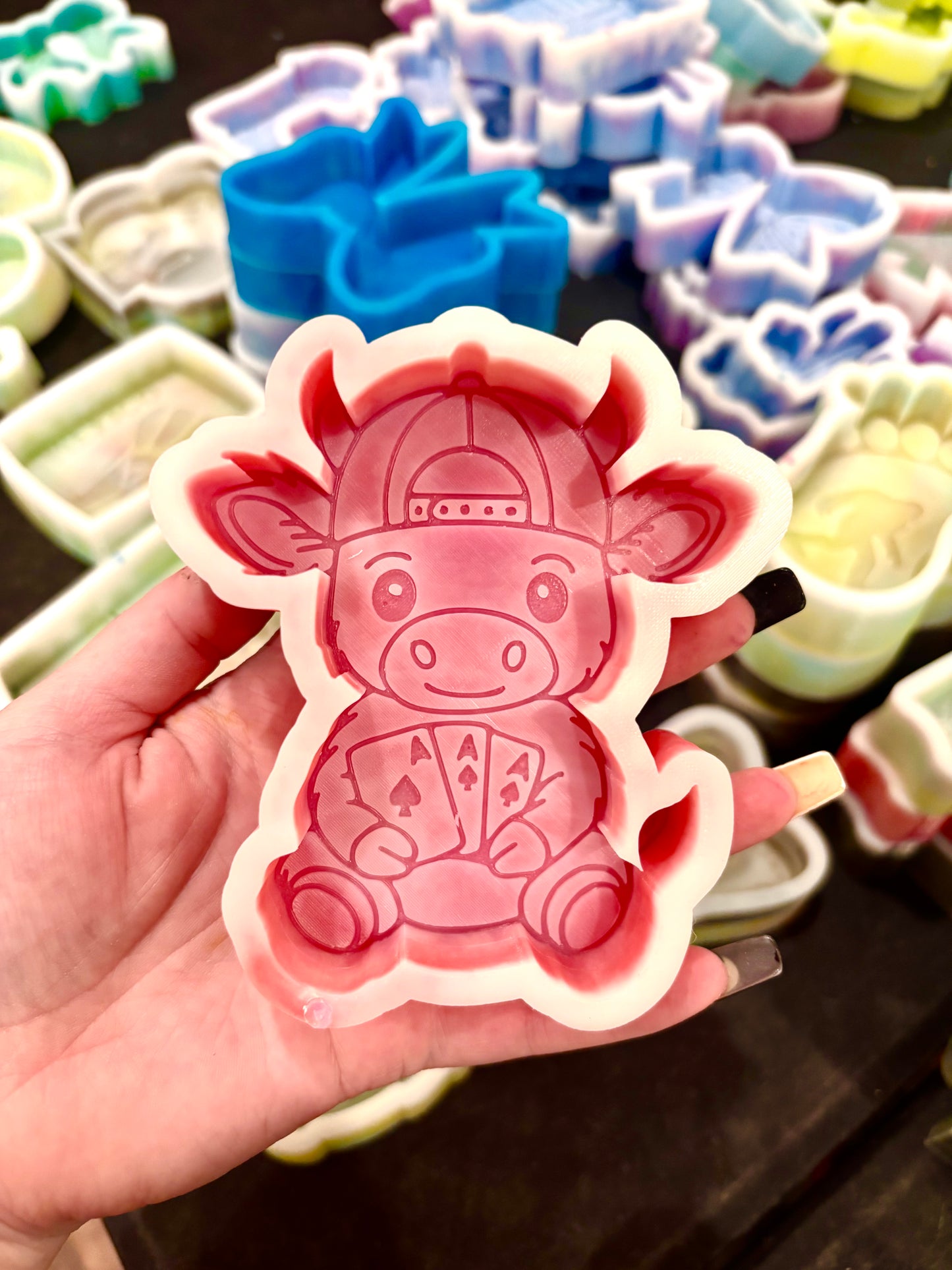 Card Shark Cow Silicone Mold