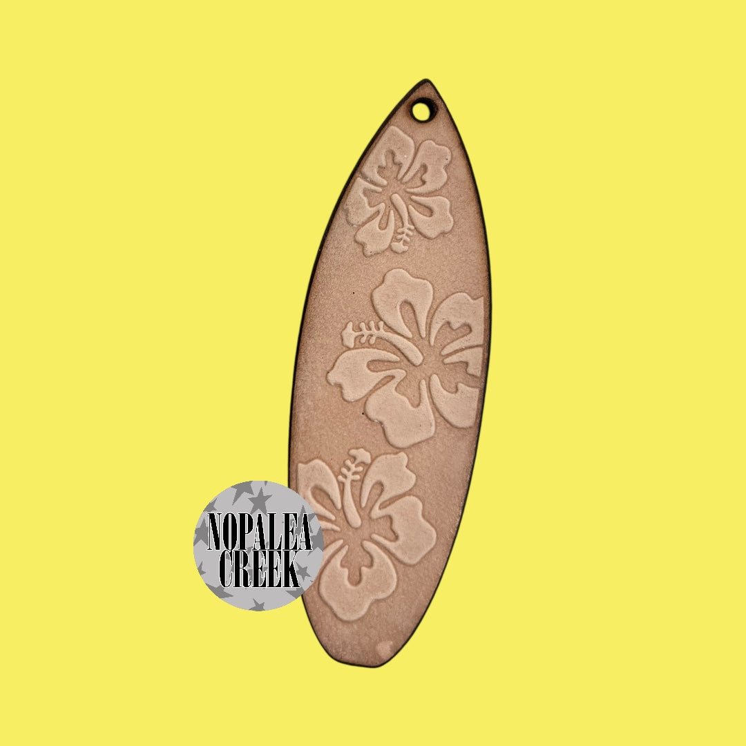Hibiscus Surfboard Leather Charms (SET OF 4)