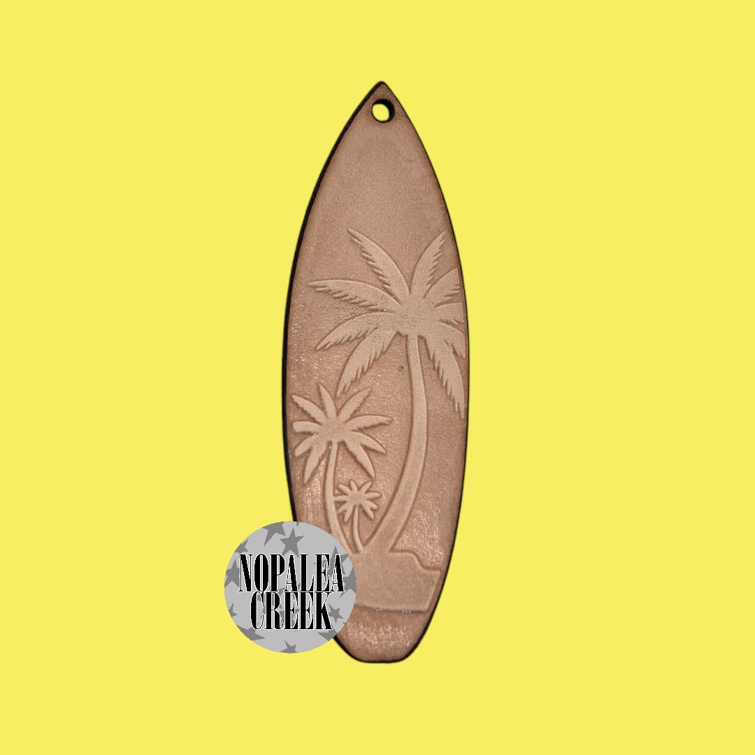 Palm Tree Surfboard Leather Charms (SET OF 4)