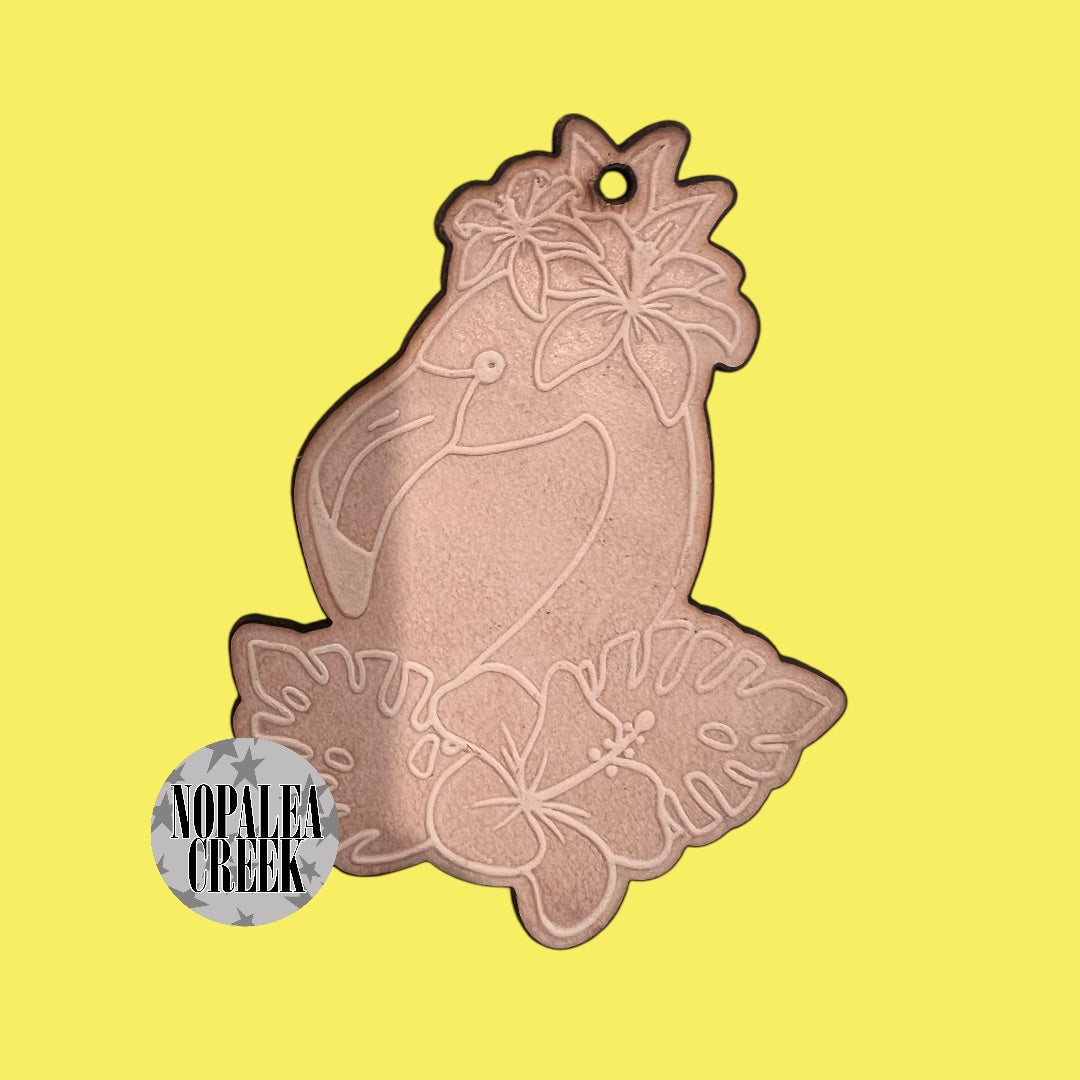 Hibiscus Flamingo Leather Charms (SET OF 4)