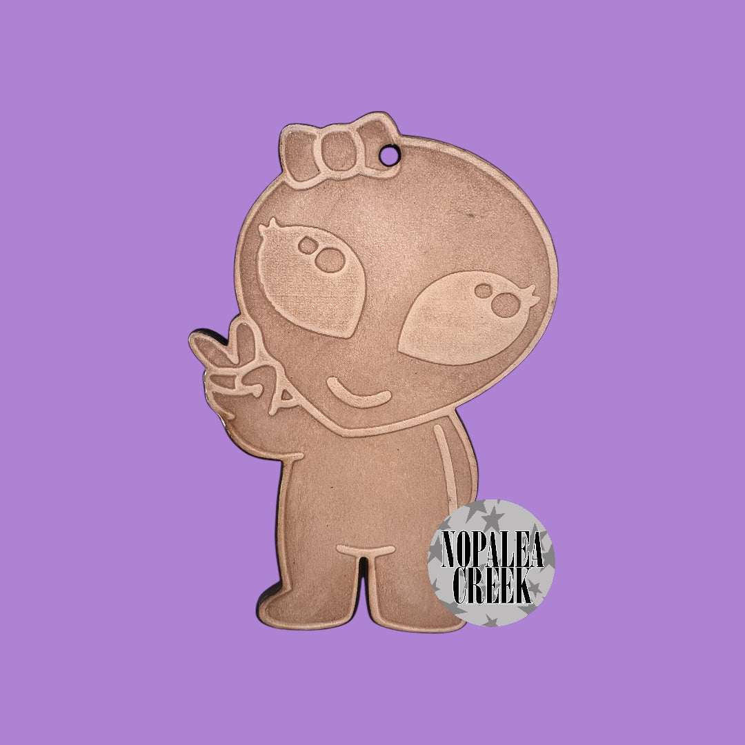 Bow and Peace Alien Leather Charms (SET OF 4)