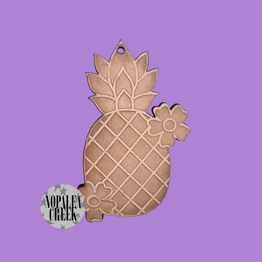 Floral Pineapple Leather Charms (SET OF 4)