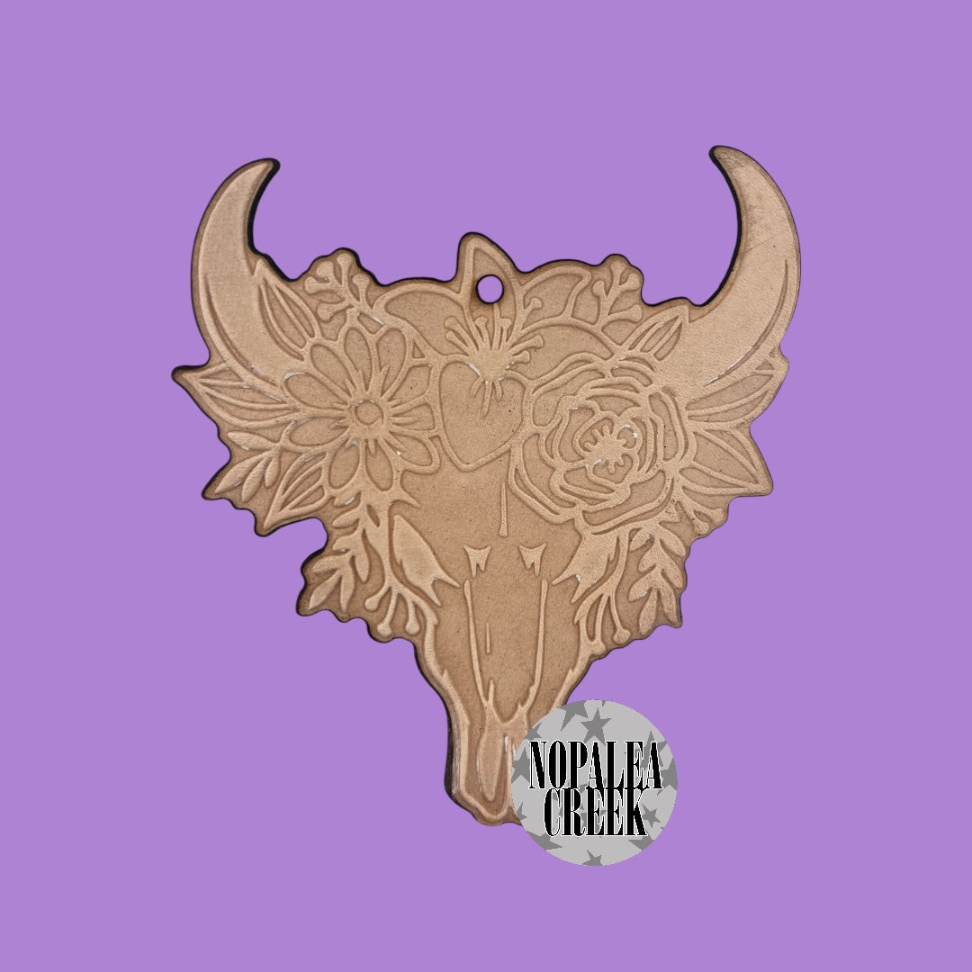 Floral Skull Leather Charms (SET OF 4)