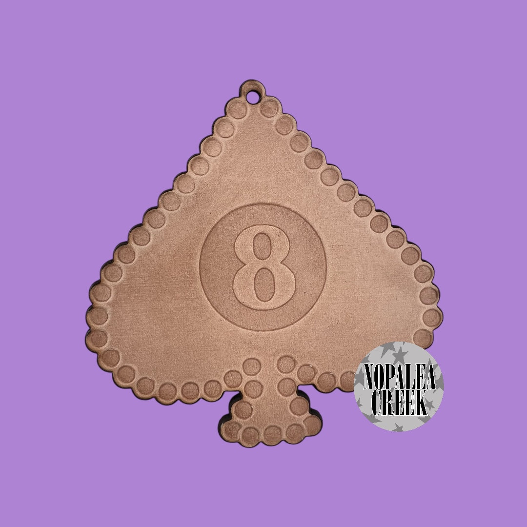 8 Ball Spade Leather Charms (SET OF 4)