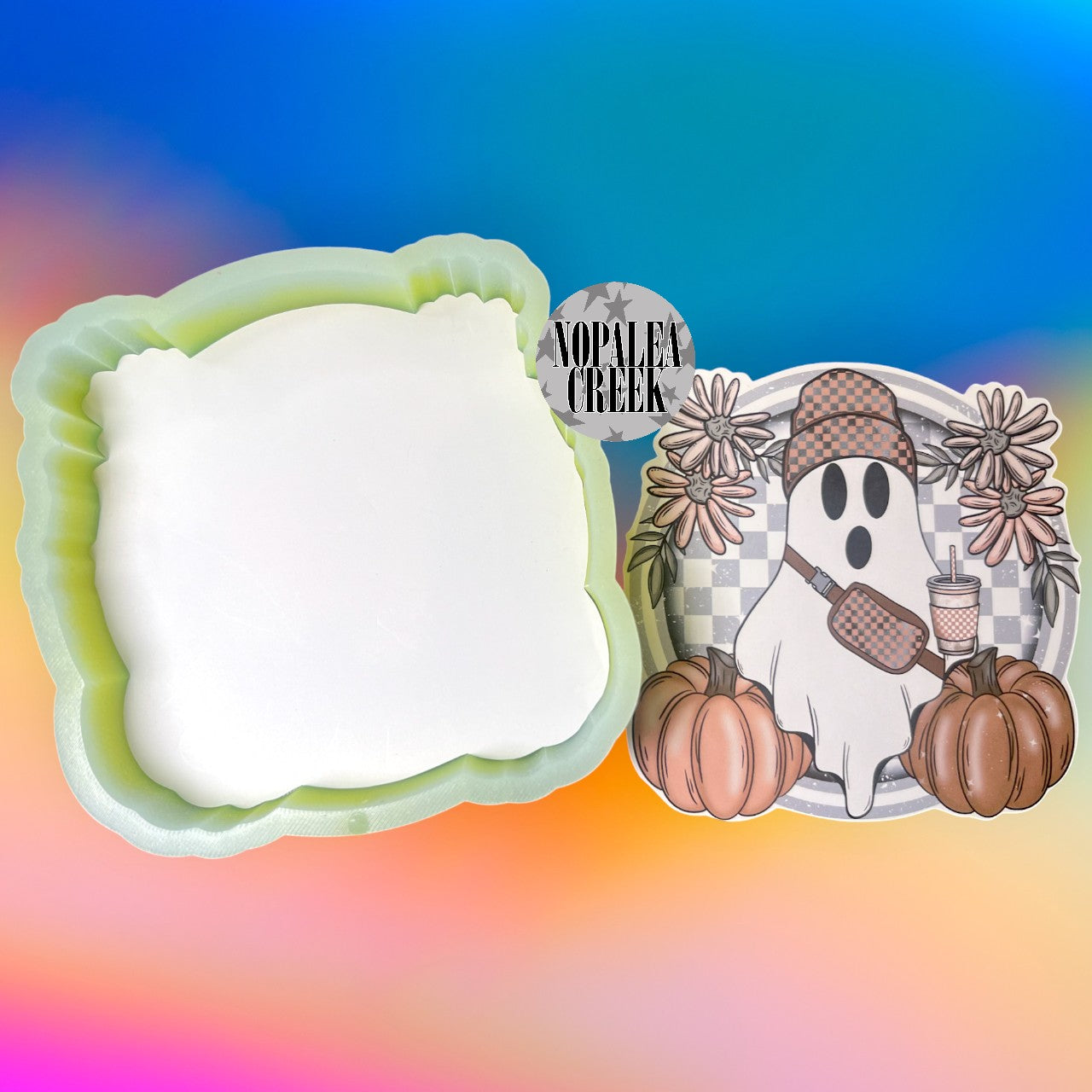 Fall Checkered Ghost Cardstock Silicone Mold