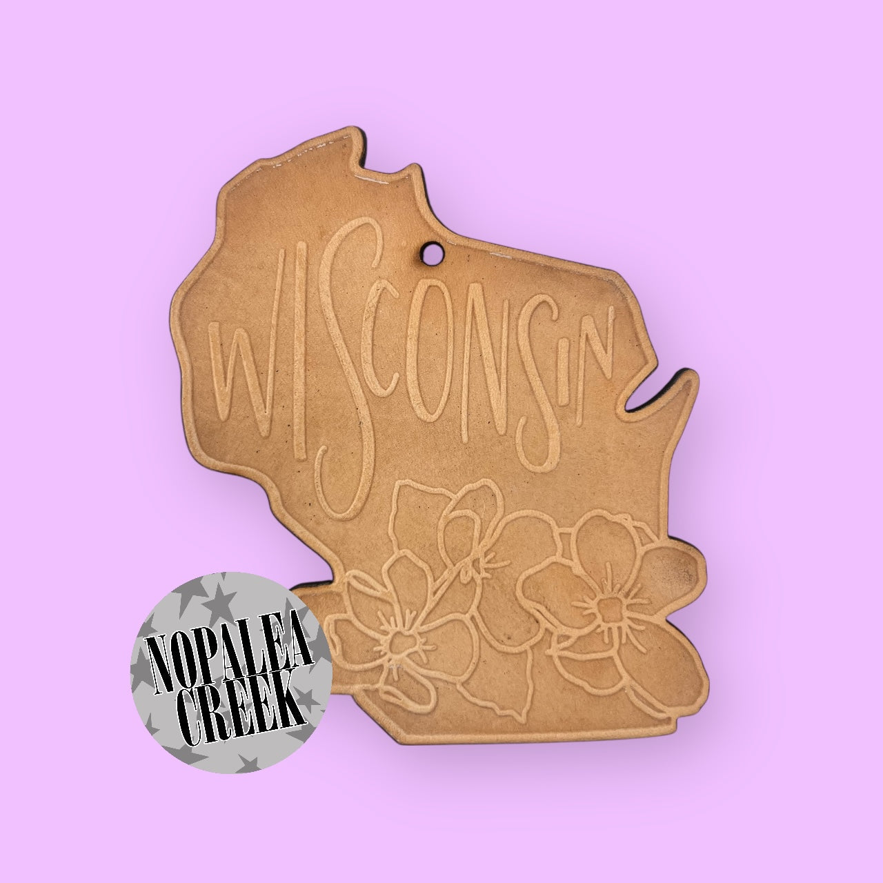 Wisconsin Flower State Leather Charms (SET OF 4)