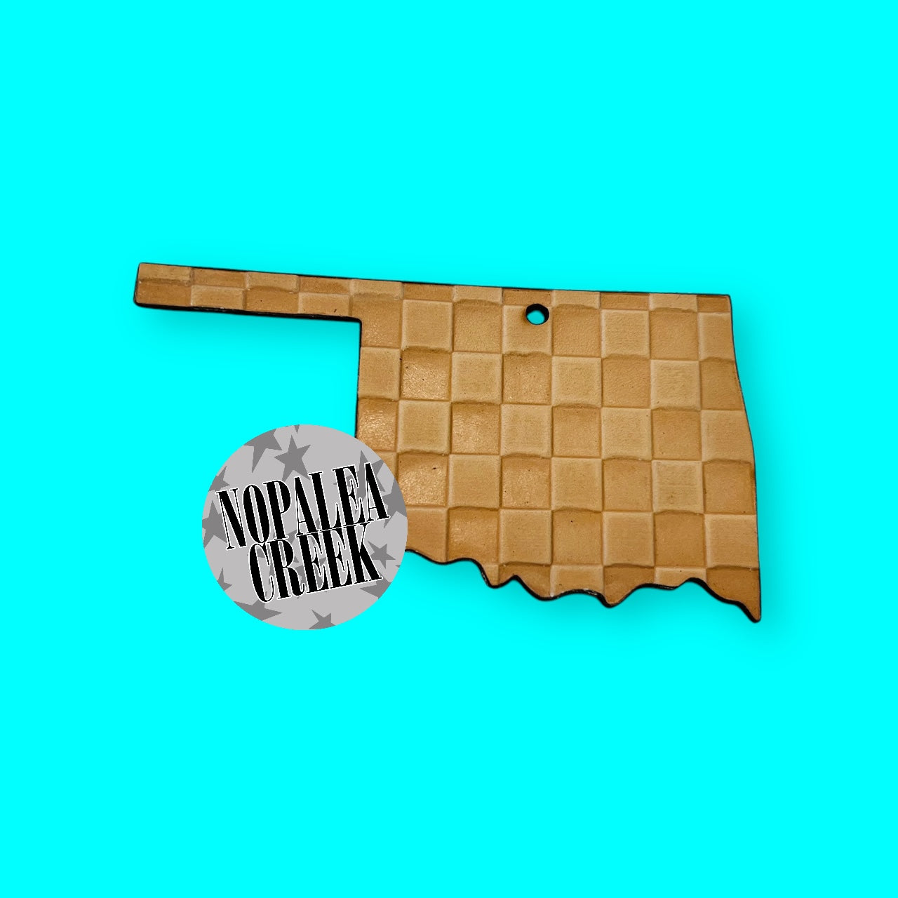 Checkered Oklahoma Leather Charms (SET OF 4)