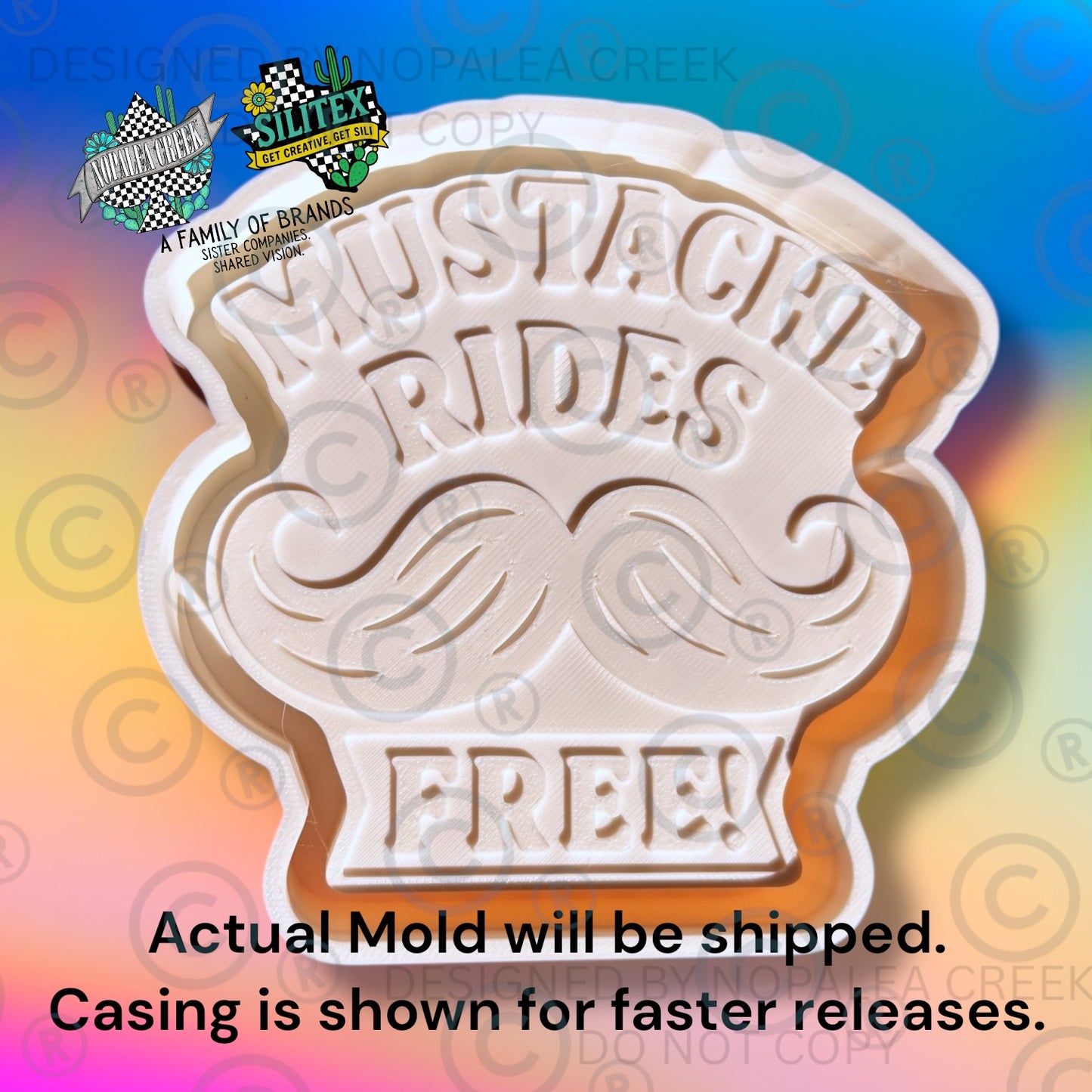Mustache Rides Silicone Mold