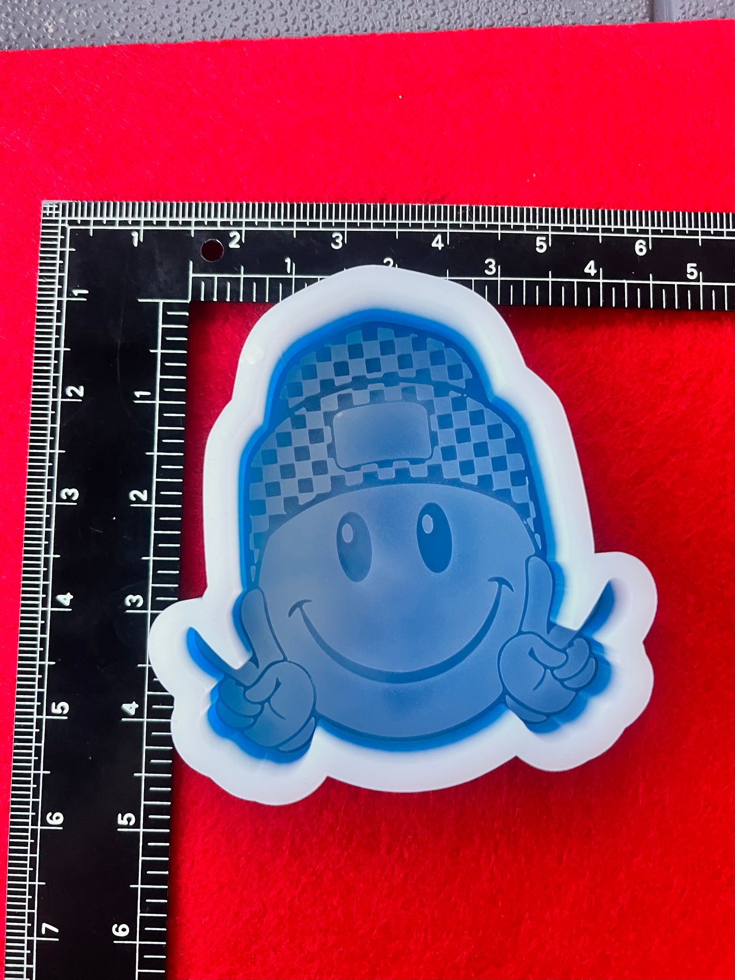 Checkered Peace Smile Silicone Mold