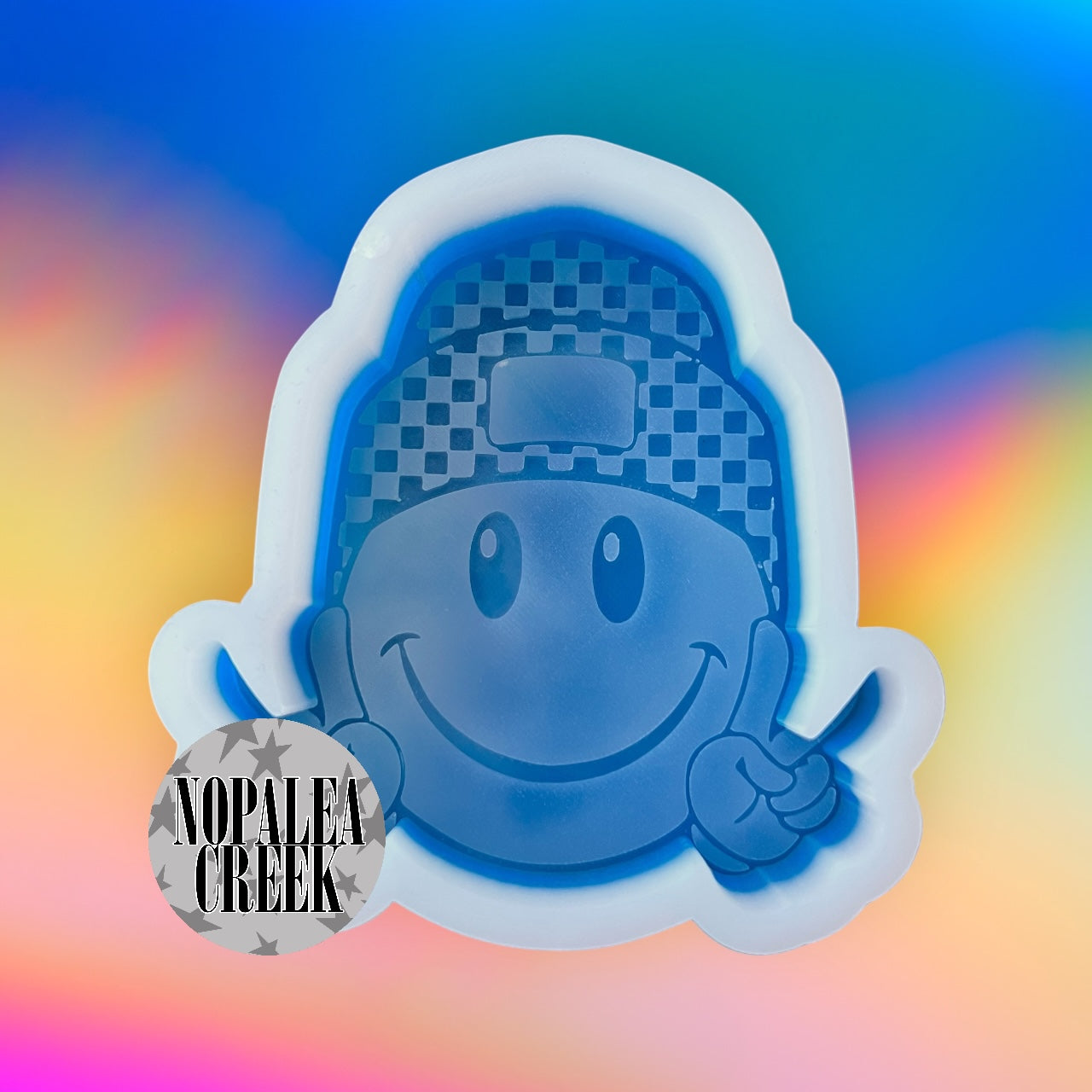 Checkered Peace Smile Silicone Mold