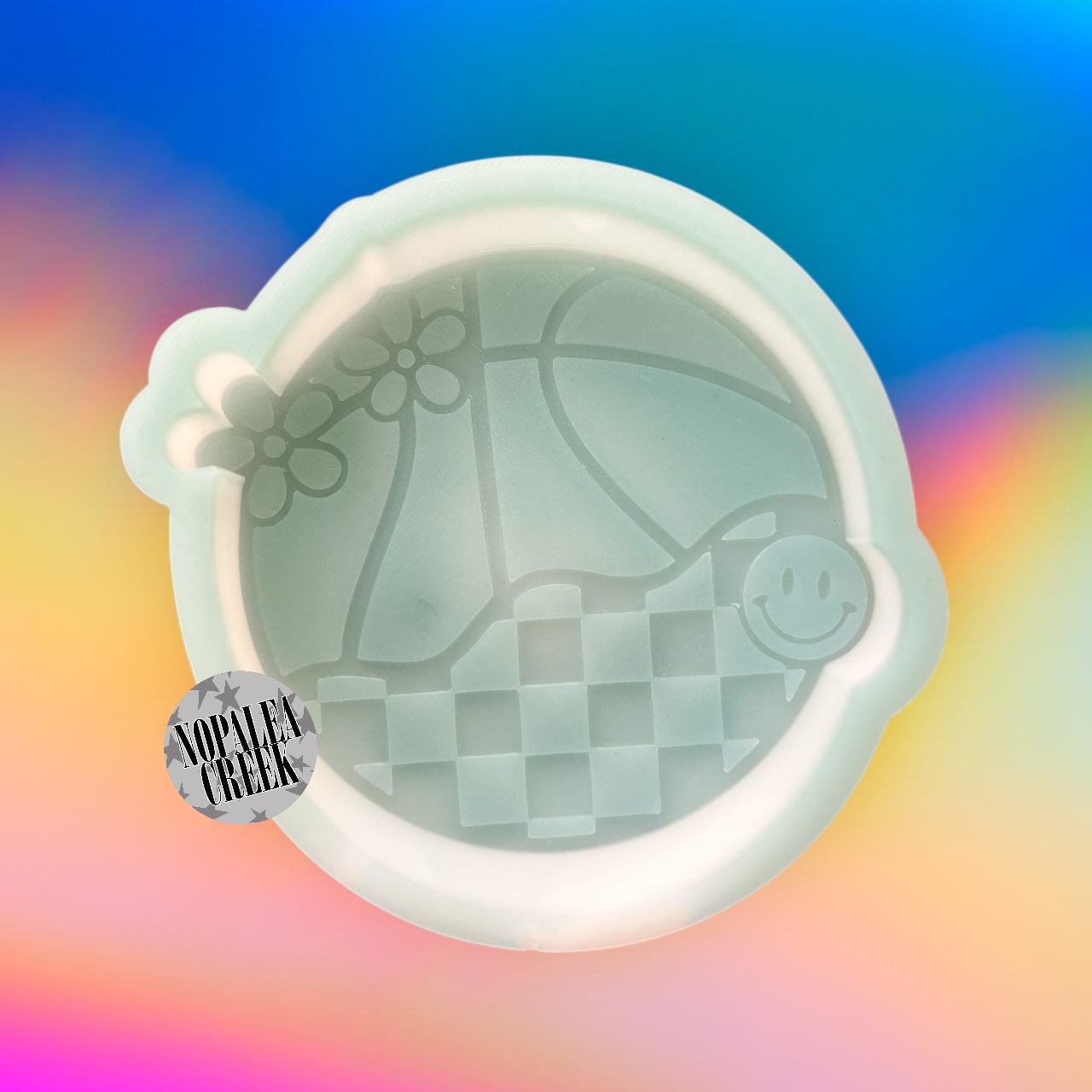 Checkered Groovy Basketball Silicone Mold