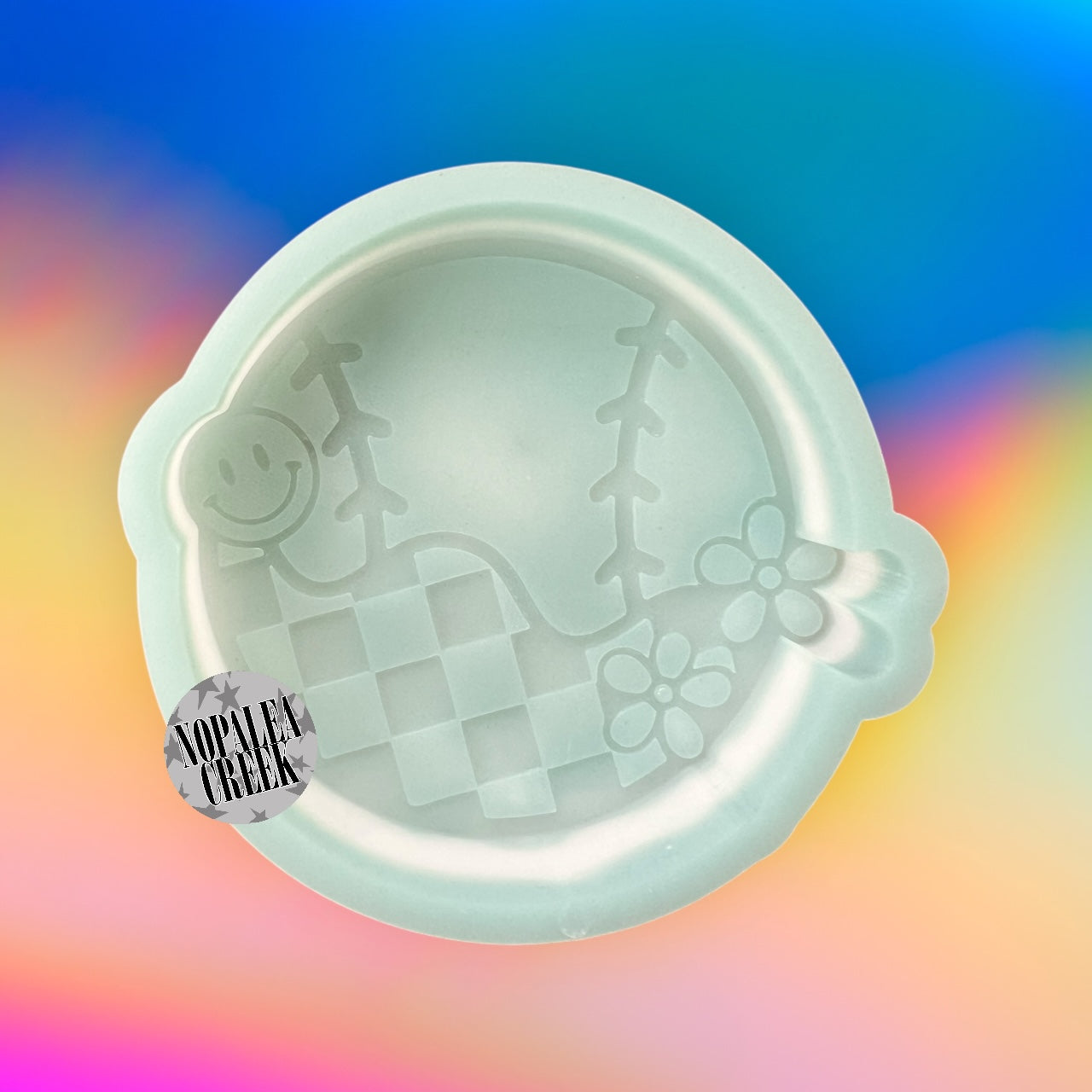 Checkered Groovy Baseball Silicone Mold