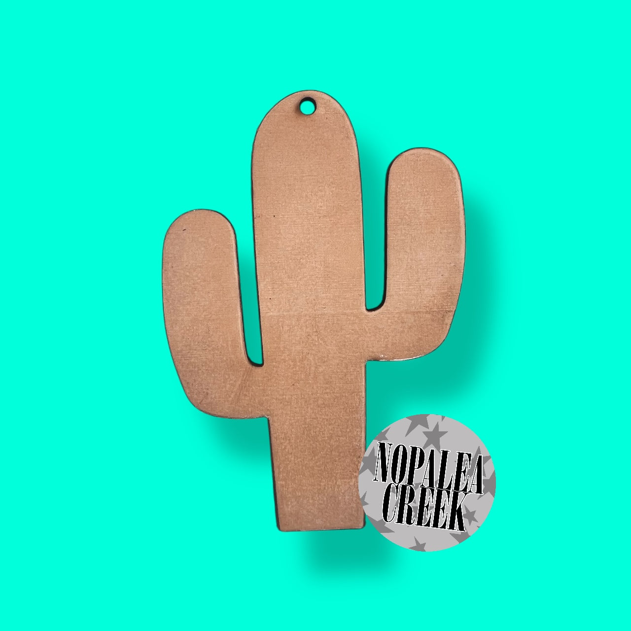 Simple Cactus Leather Charms (SET OF 4)