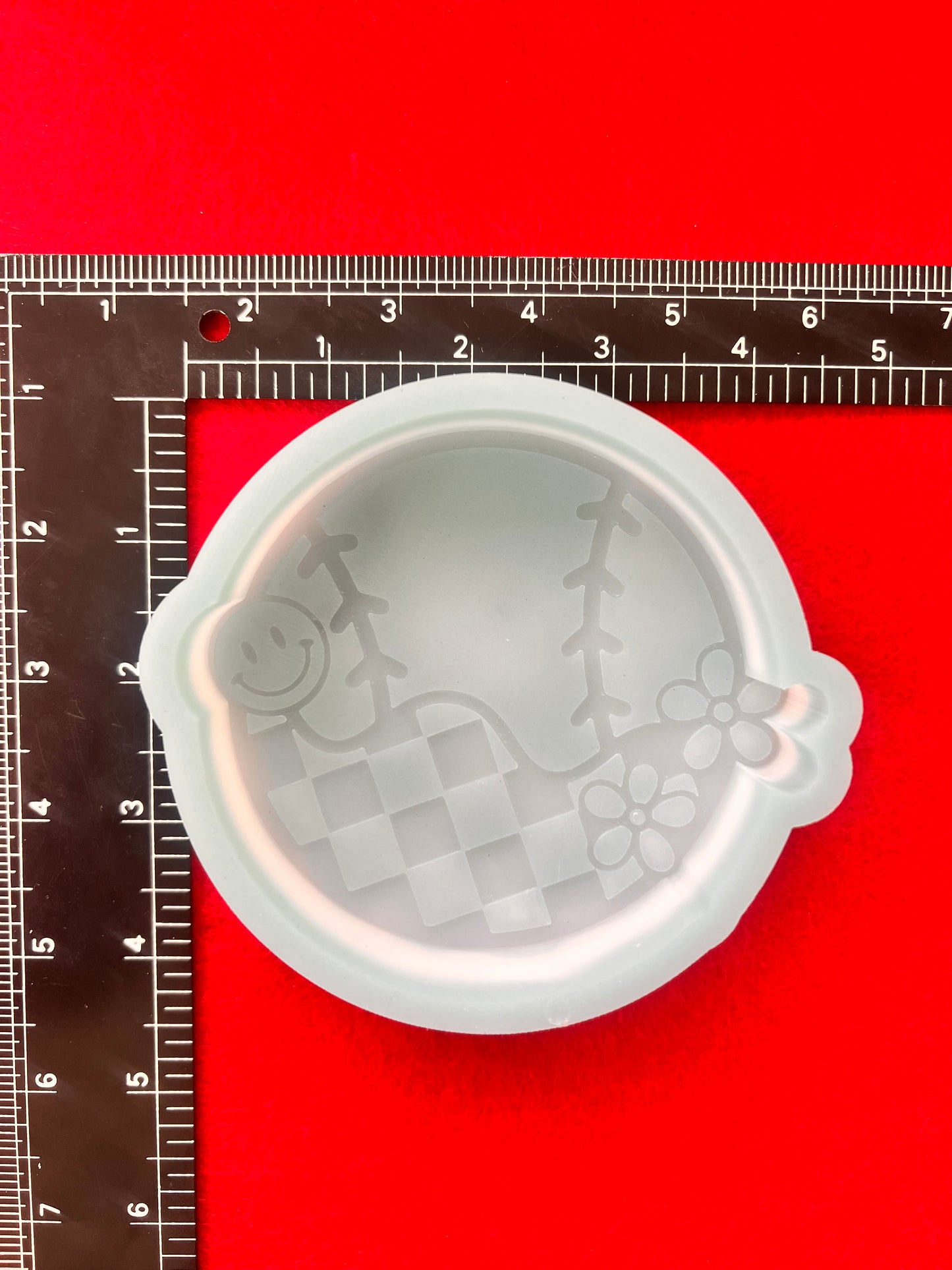 Checkered Groovy Baseball Silicone Mold