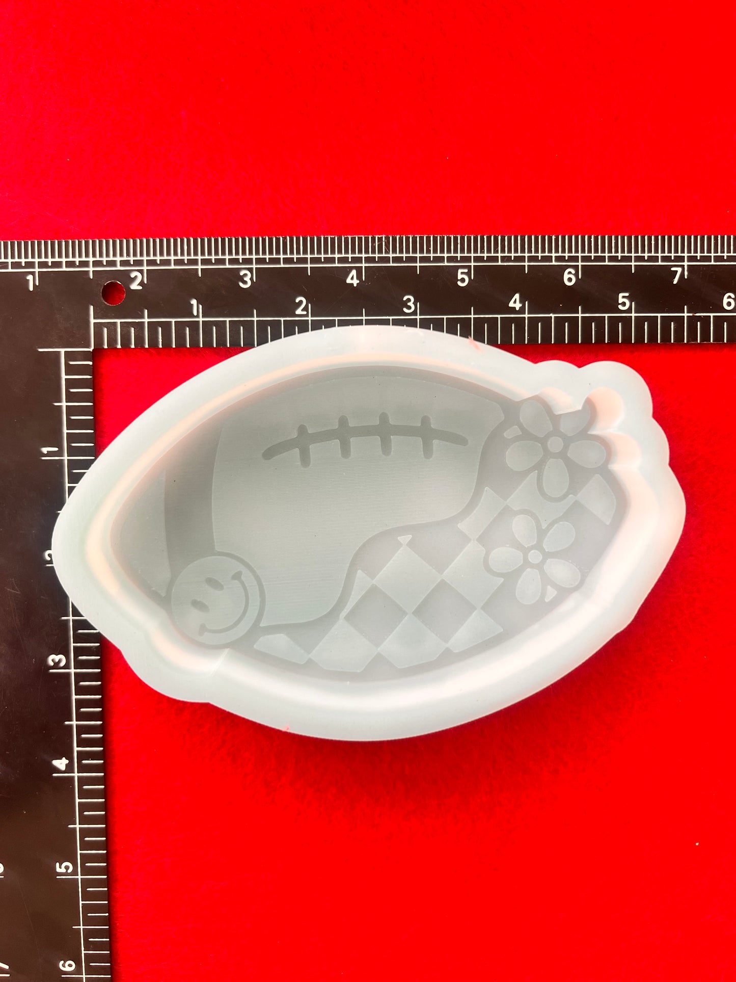 Checkered Groovy Football Silicone Mold