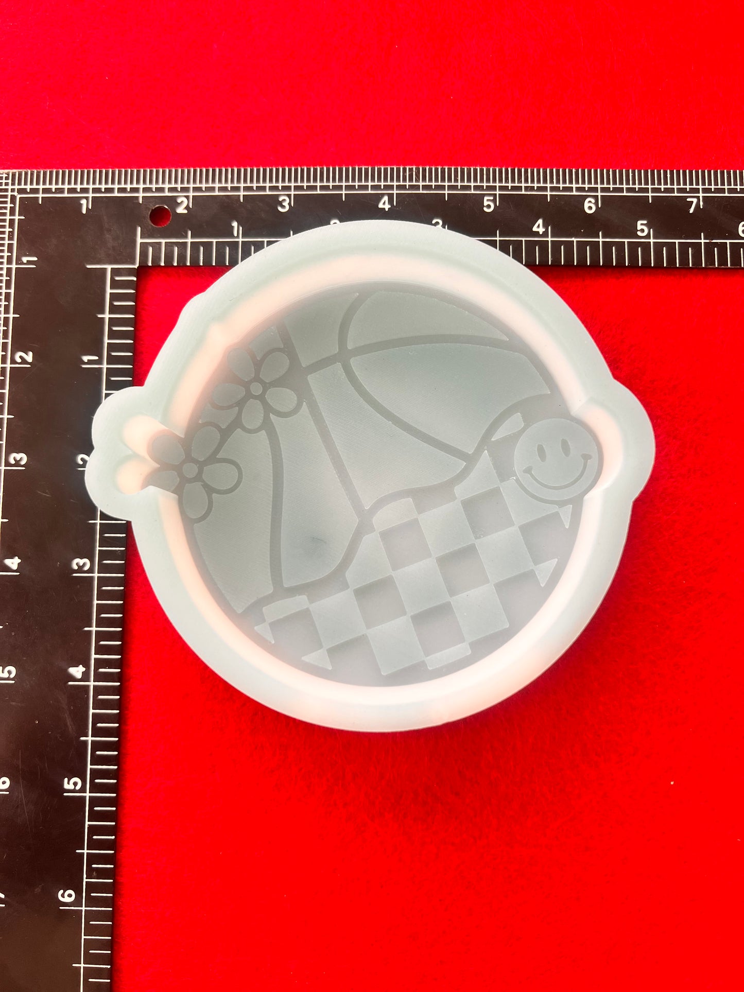 Checkered Groovy Basketball Silicone Mold