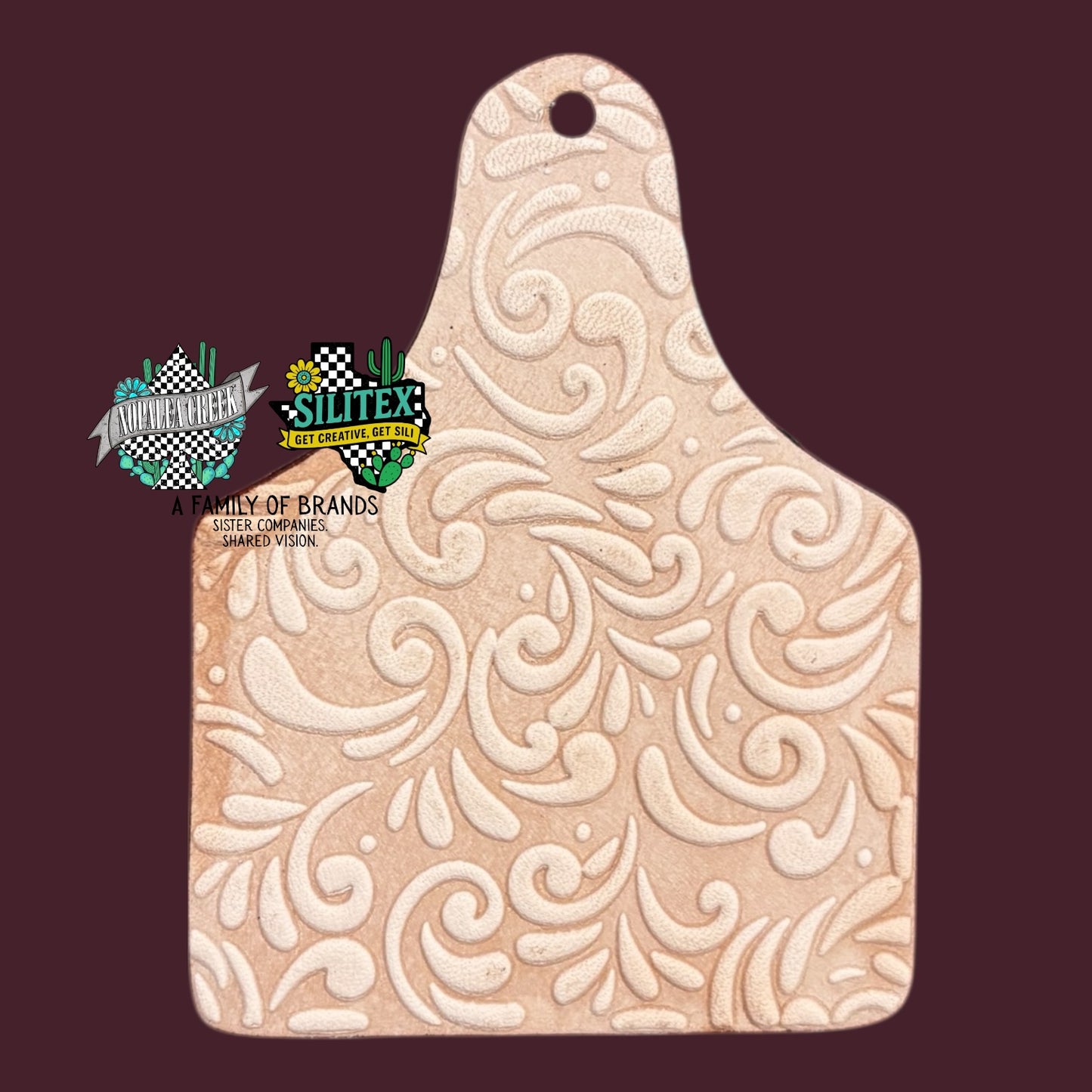 Tooled Cowtag Leather Charms (SET OF 4)