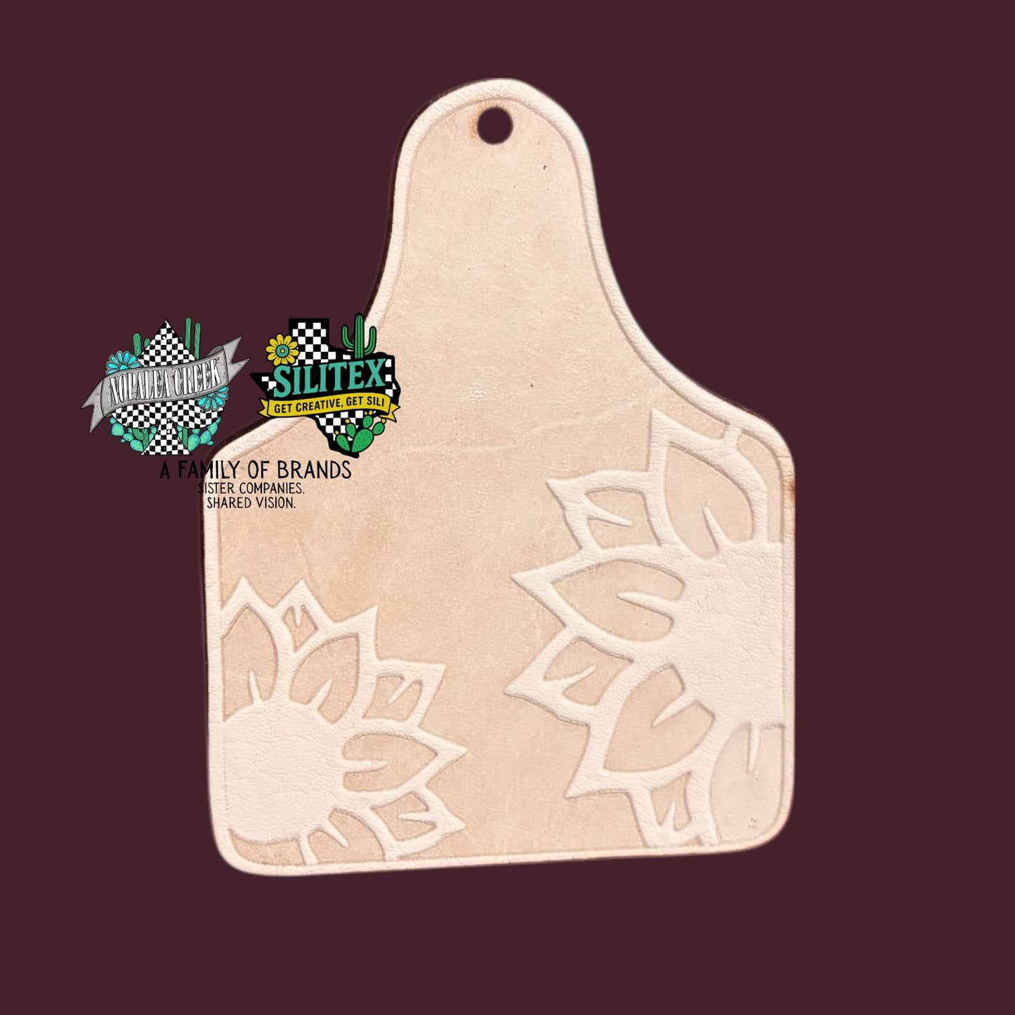 Sunflower Cowtag Leather Charms (SET OF 4)