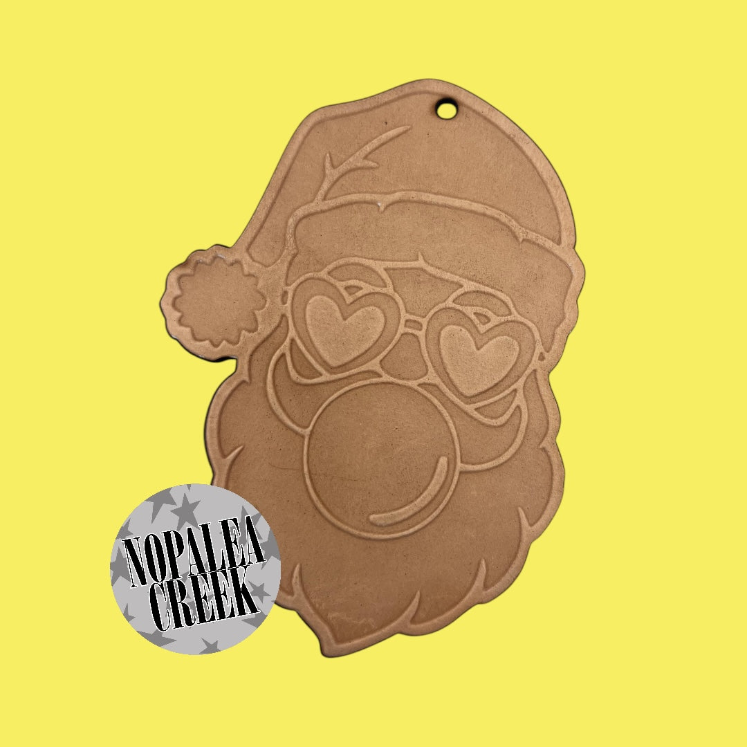 Retro Bubble Gum Santa Leather Charms (SET OF 4)