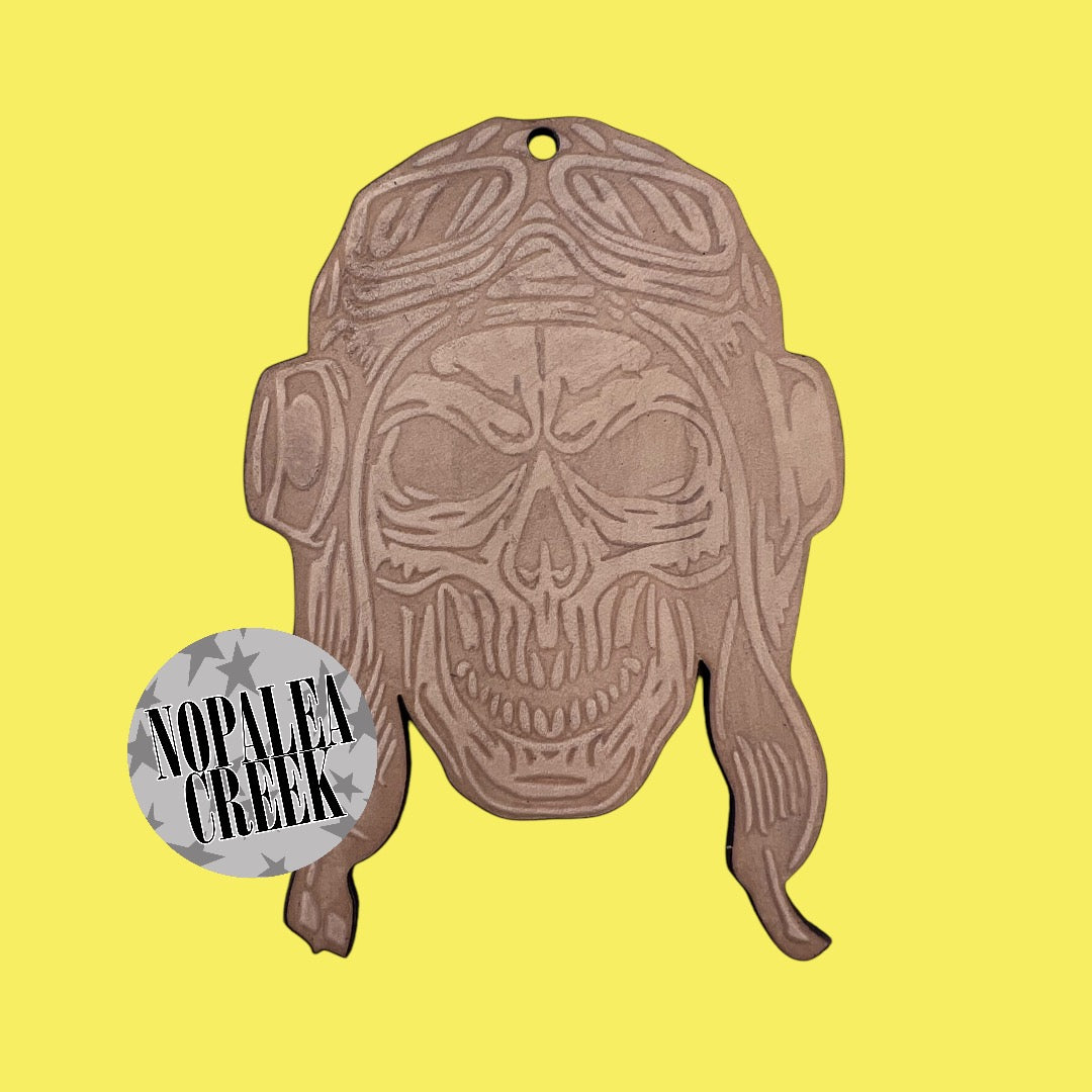 Skull Pilot Leather Charms (SET OF 4)