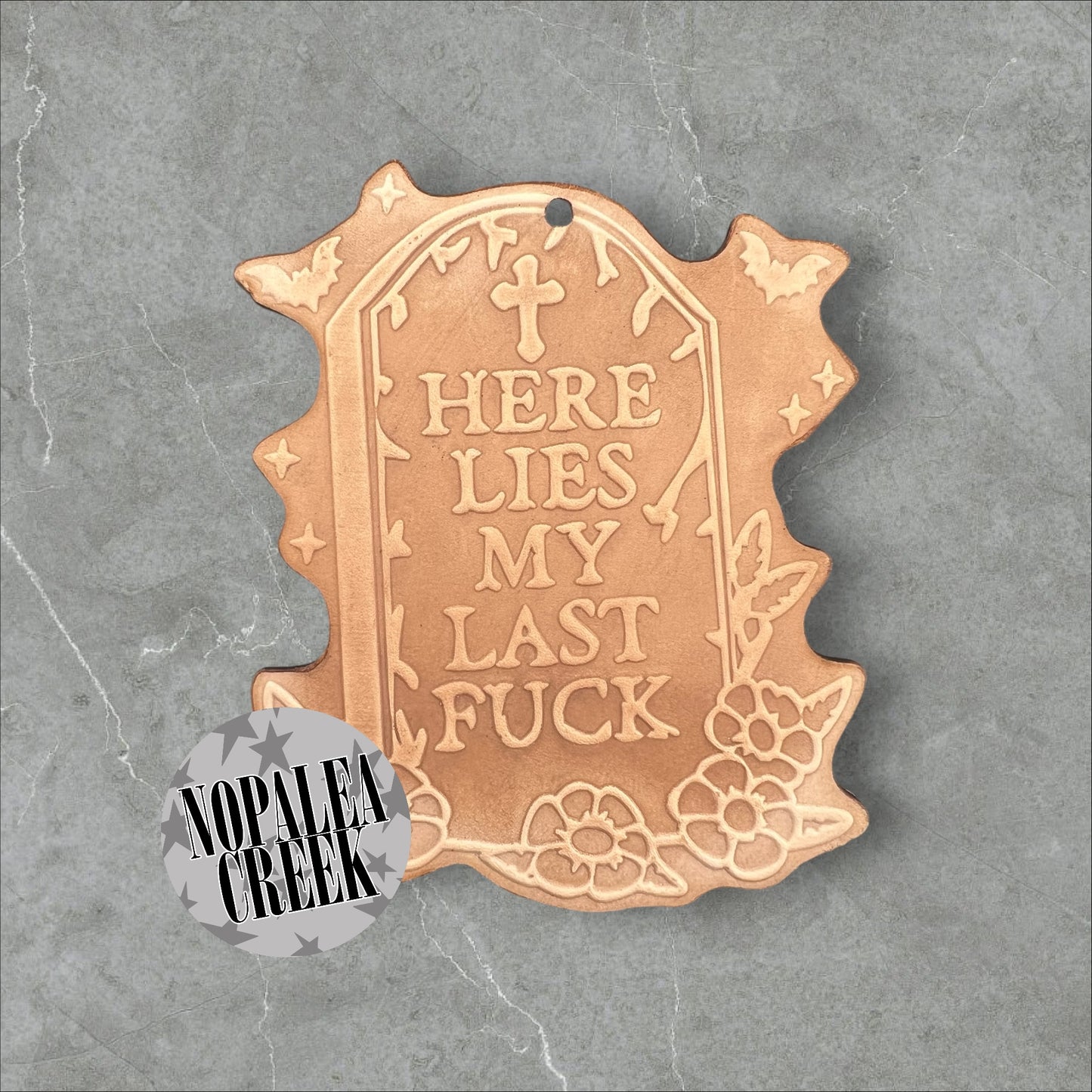 Here Lies My Last Fuck Leather Charms (SET OF 4)