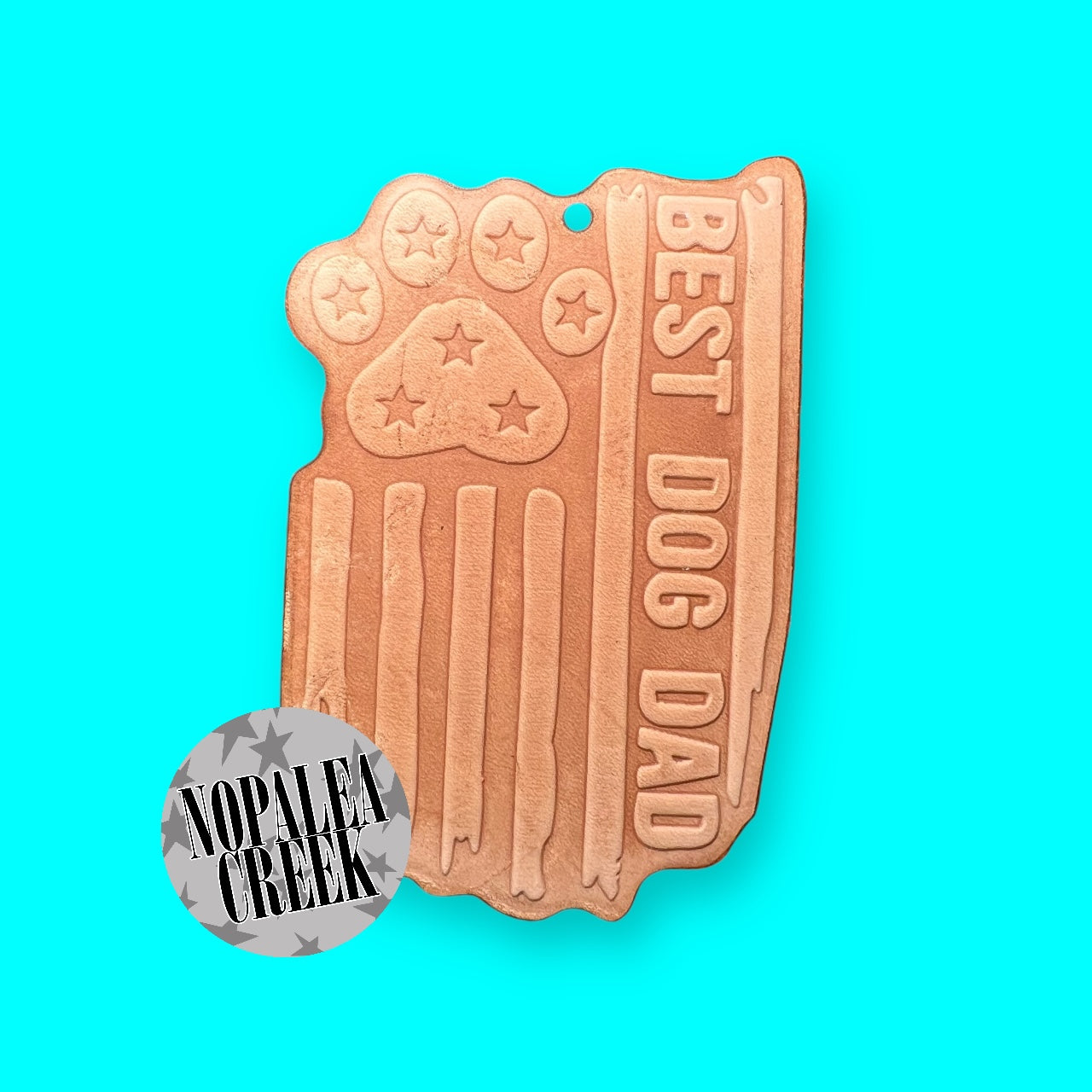 Best Dog Dad Flag Leather Charms (SET OF 4)