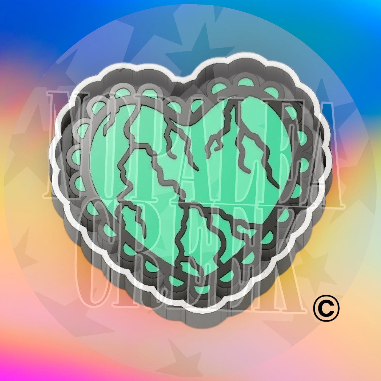 Turq. Heart Silicone Mold©