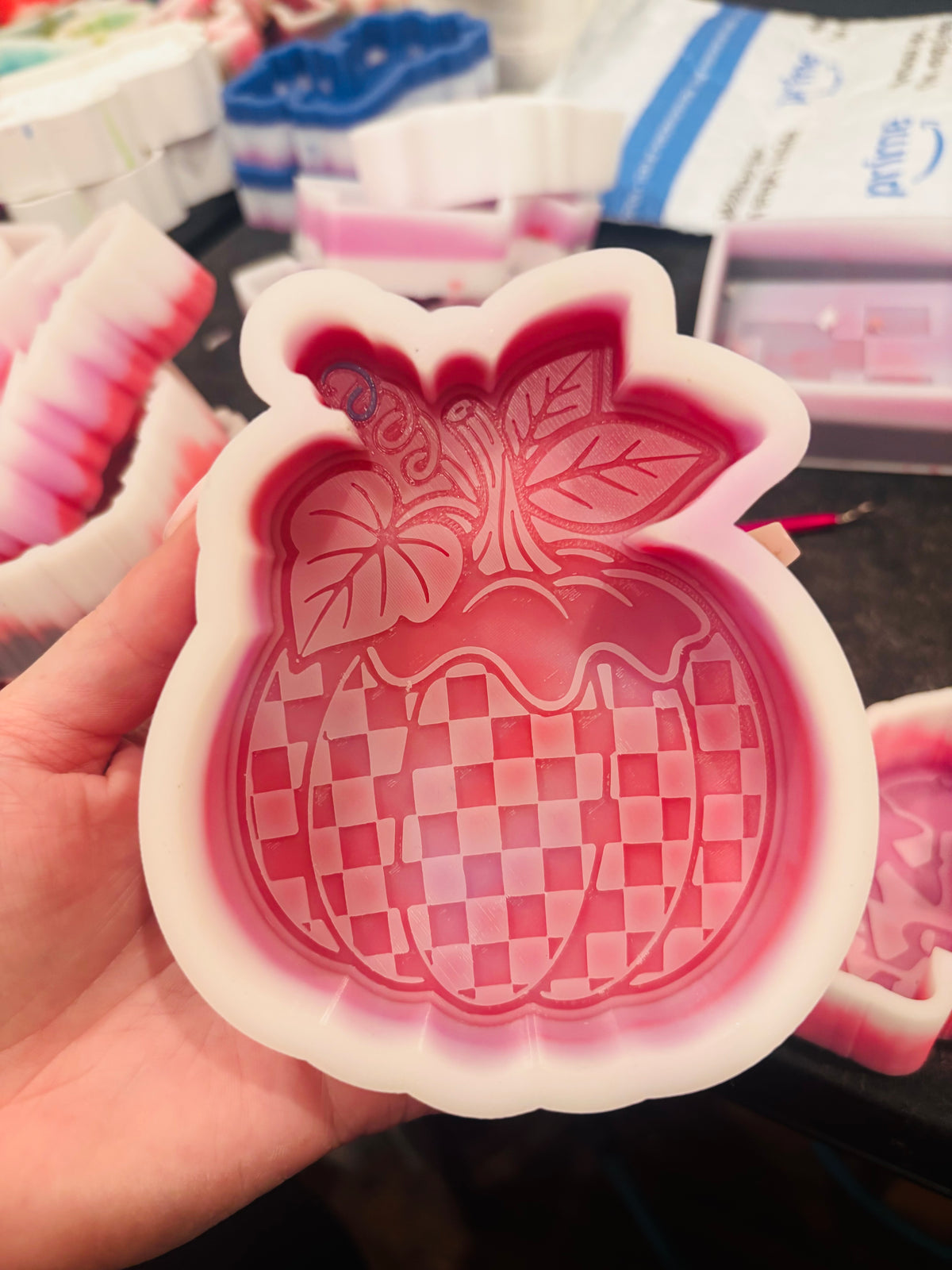 Checkered Drip Pumpkin Silicone Mold