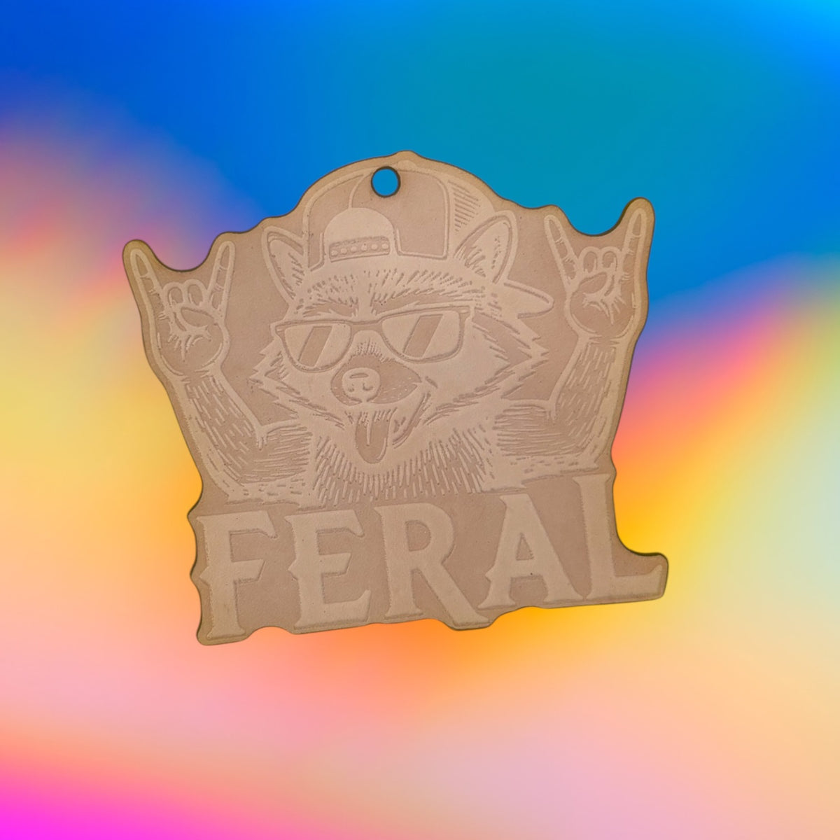 Feral Raccoon Leather Cutouts