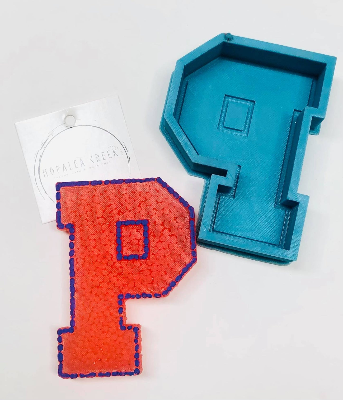 Blocked Varsity Letters Silicone Mold