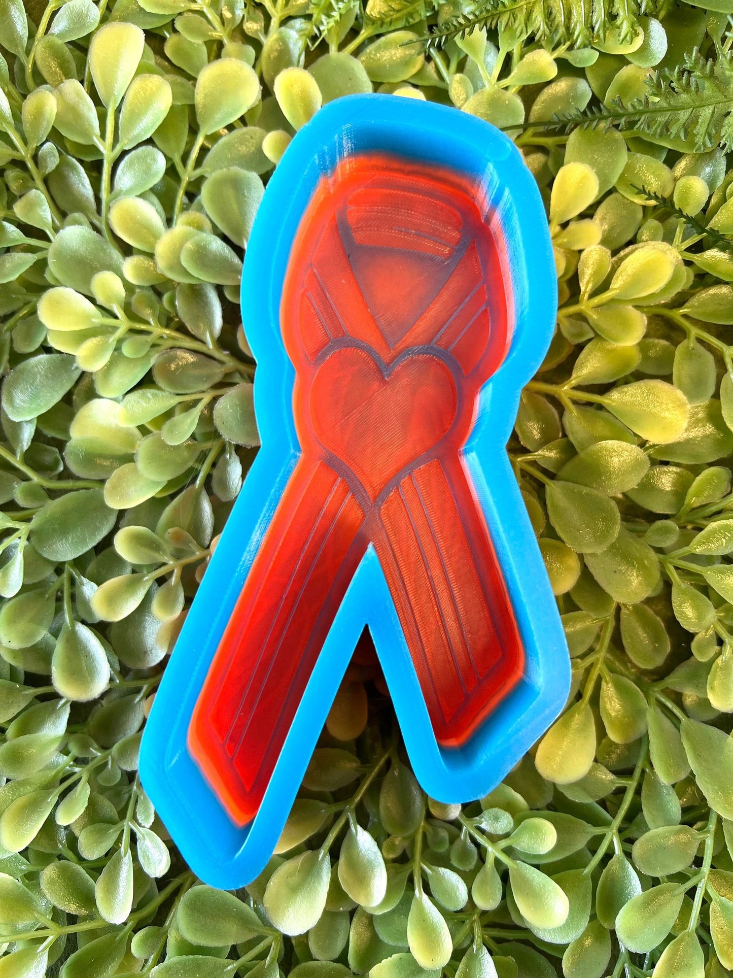Cancer Ribbon Heart Silicone Mold