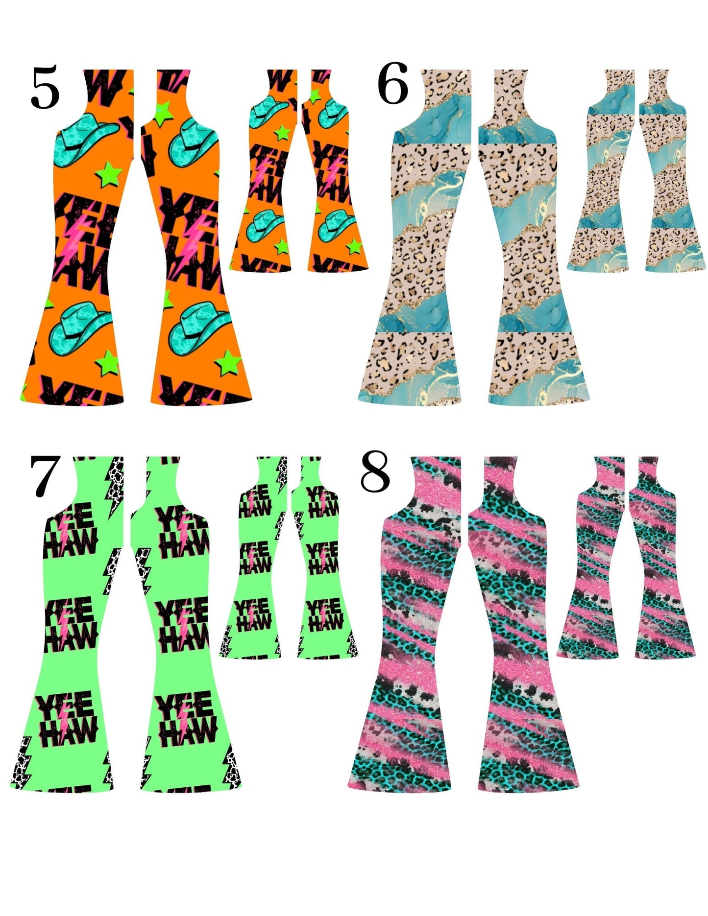 Bell Bottom Cardstock Listing #1-8