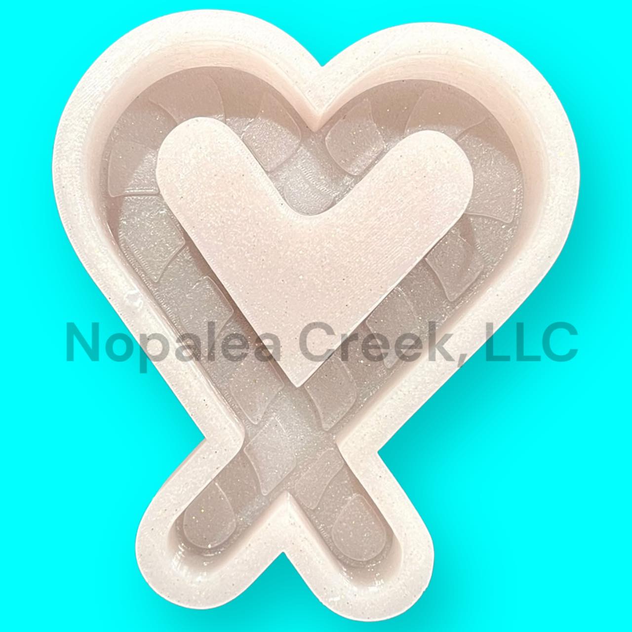 Candy Cane Heart Silicone Mold