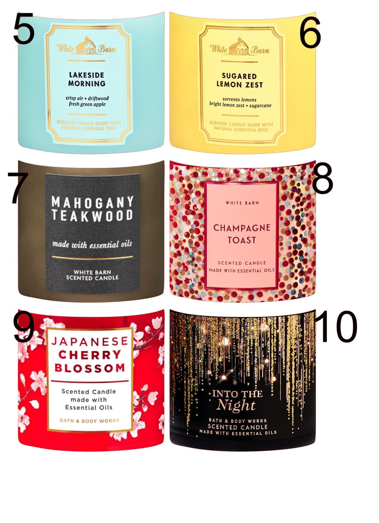 3 Wick Candle (1) Cardstock Listing #1-10