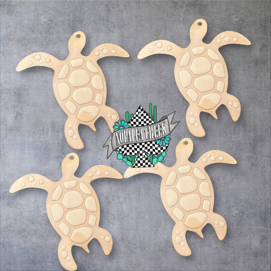 Simple Turtle Leather Charms (SET OF 4)