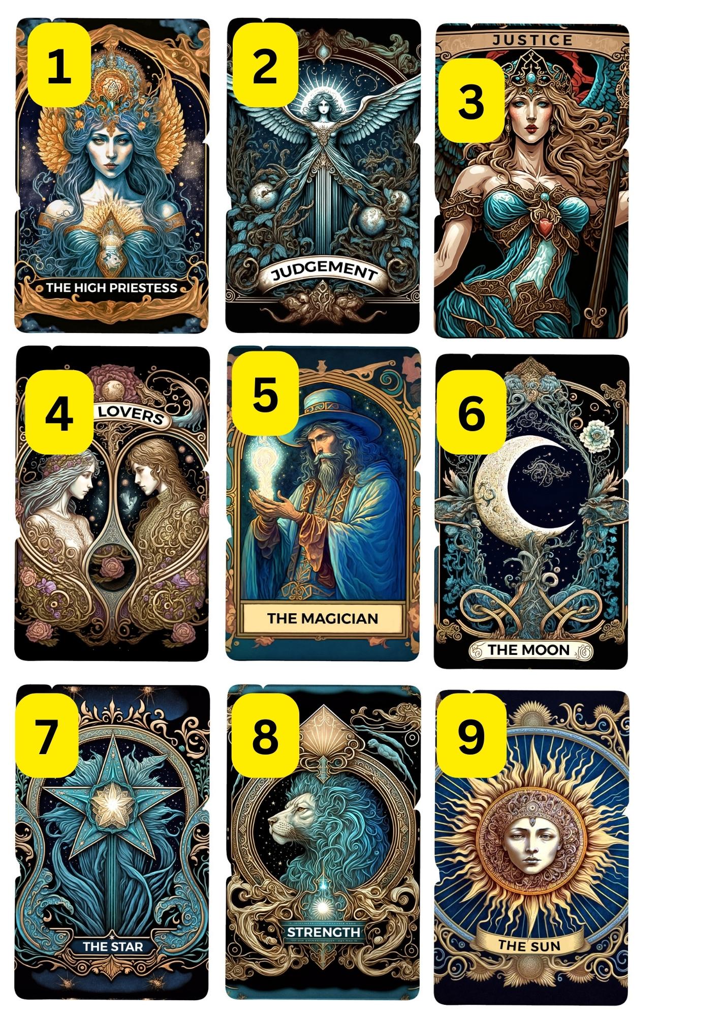 Tarot Card (3) Cardstock Listing