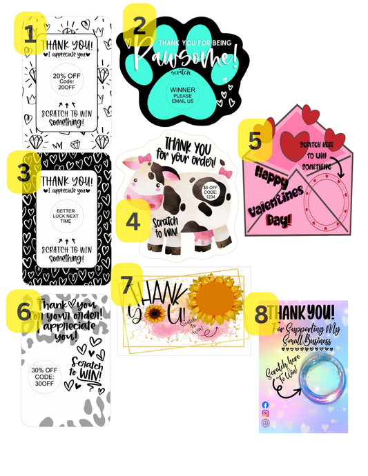 Scratch Off Inserts