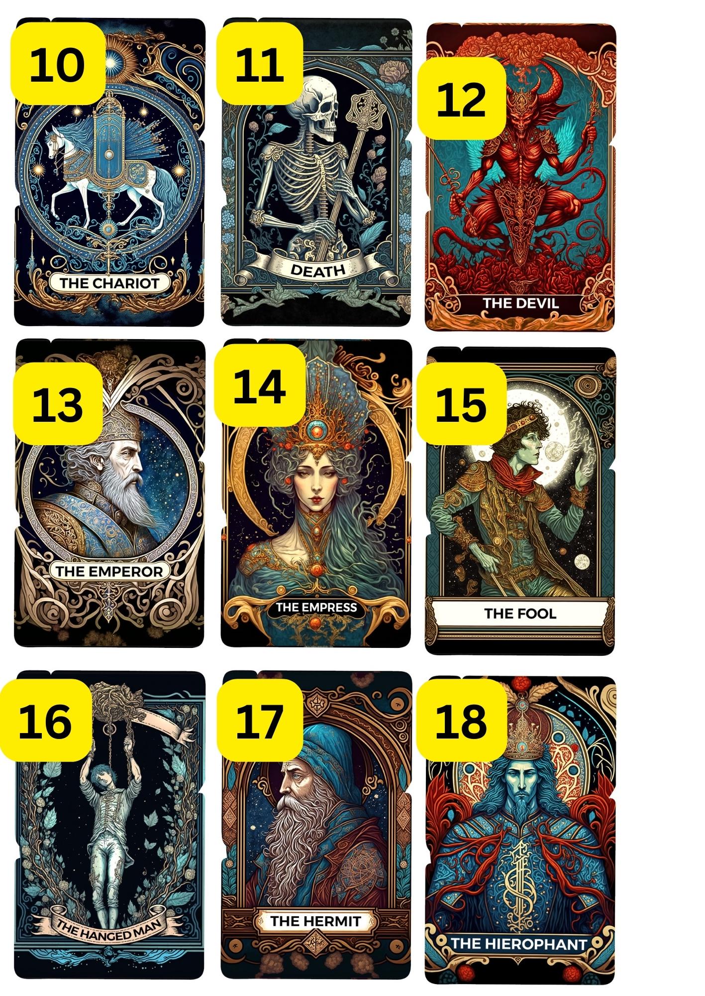 Tarot Card (3) Cardstock Listing