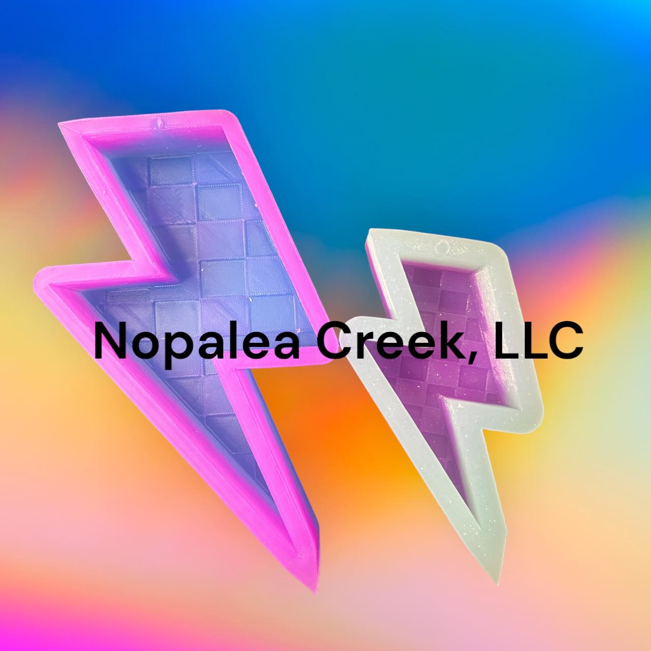 Checkered Lightening Bolt Silicone Mold