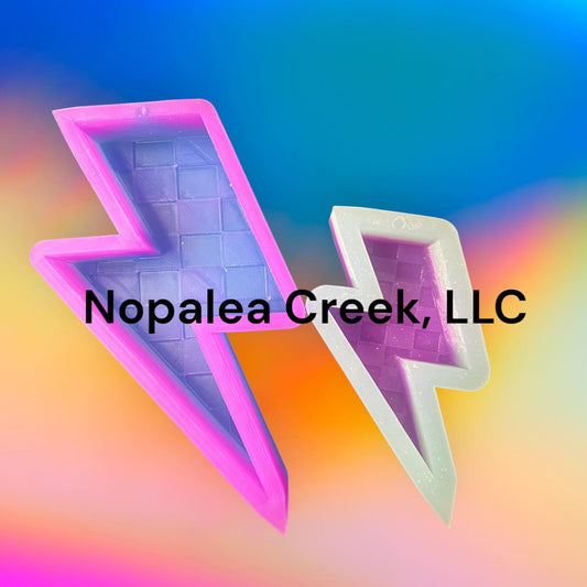Checkered Lightening Bolt Silicone Mold