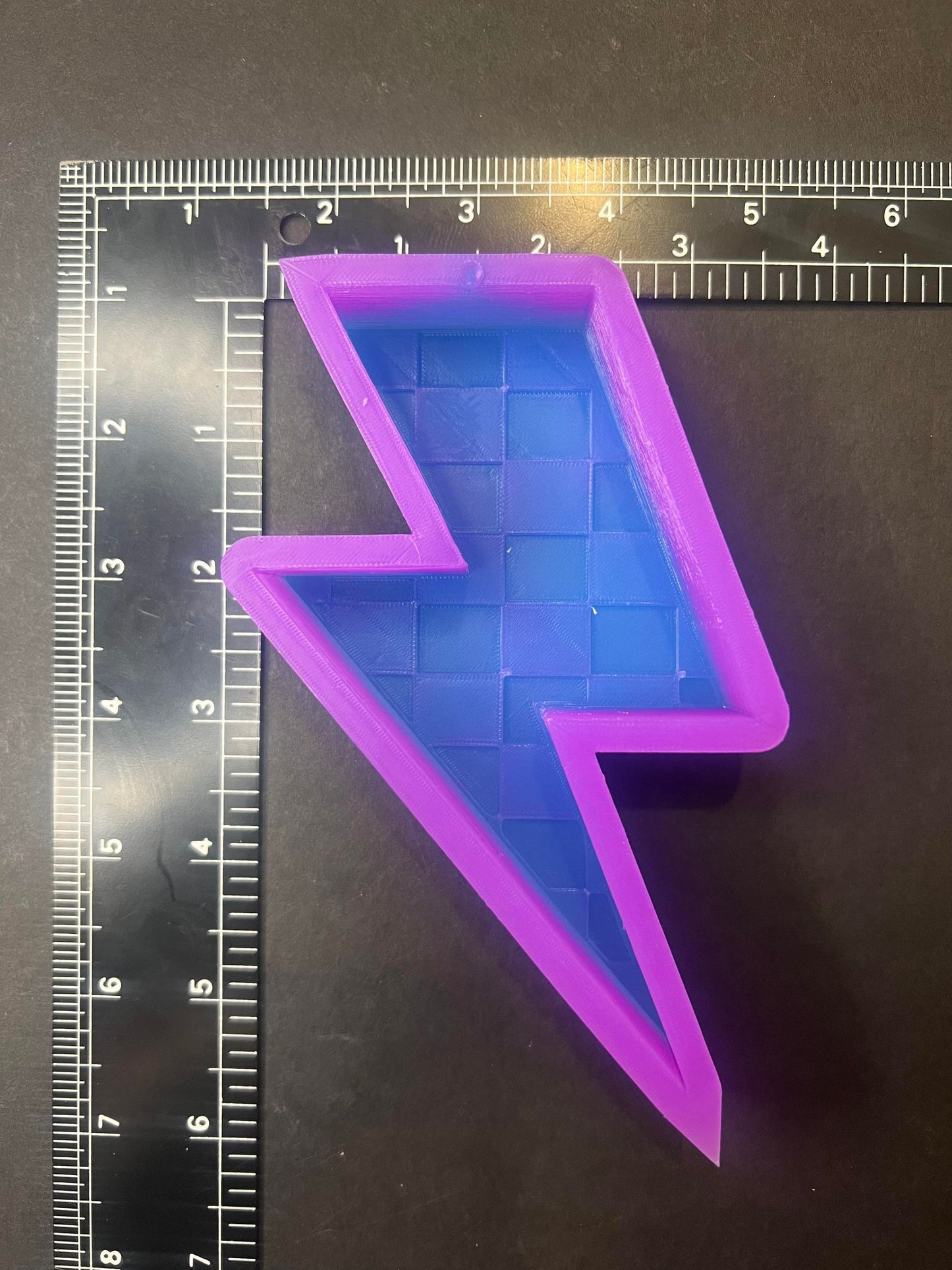 Checkered Lightening Bolt Silicone Mold