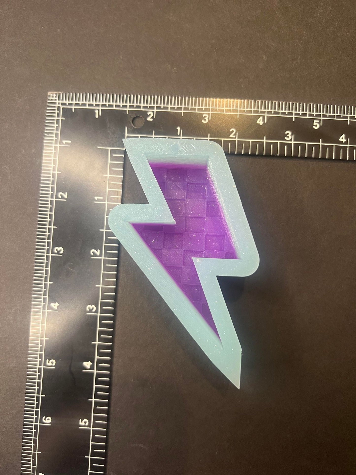 Checkered Lightening Bolt Silicone Mold