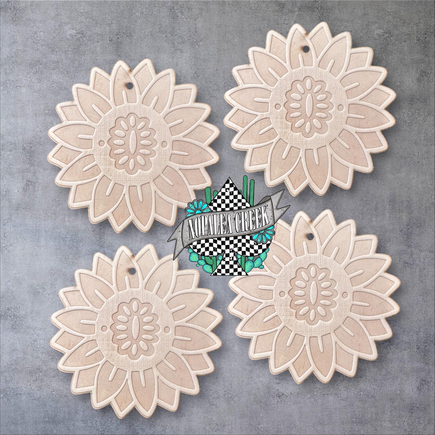 NCM Sunflower Leather Charms (SET OF 4)
